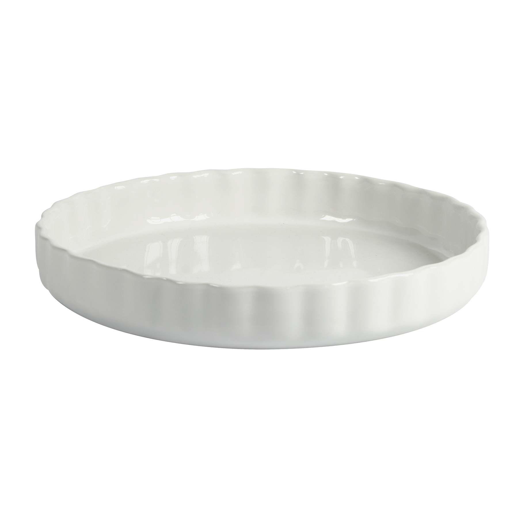 Image de Moule à Tarte Rond en Céramique Blanc Ø28 cm H 4 cm