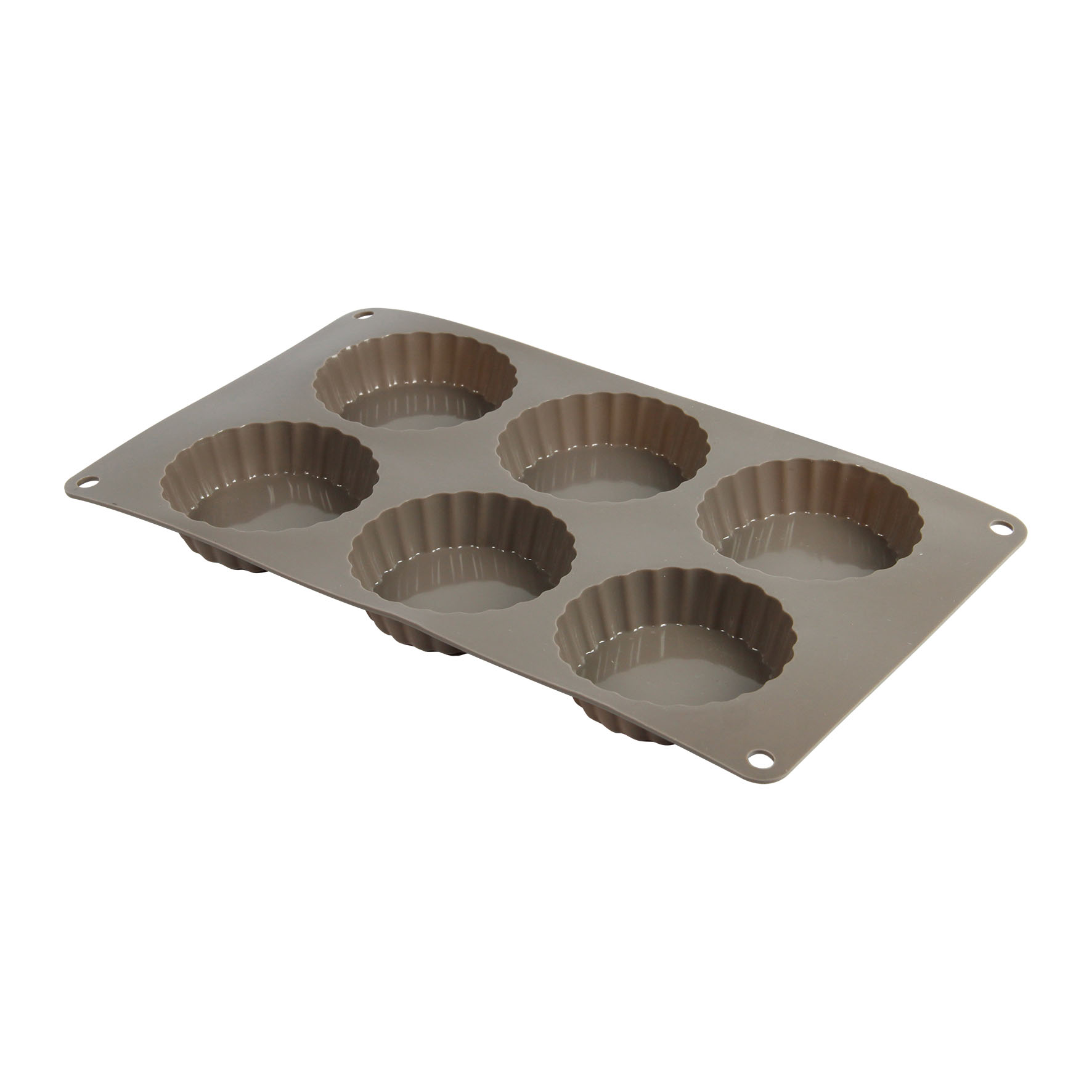 Image de Moule à 6 Tartelettes en Silicone Gris - Gamme Candy - 29 x 17 x 2 cm