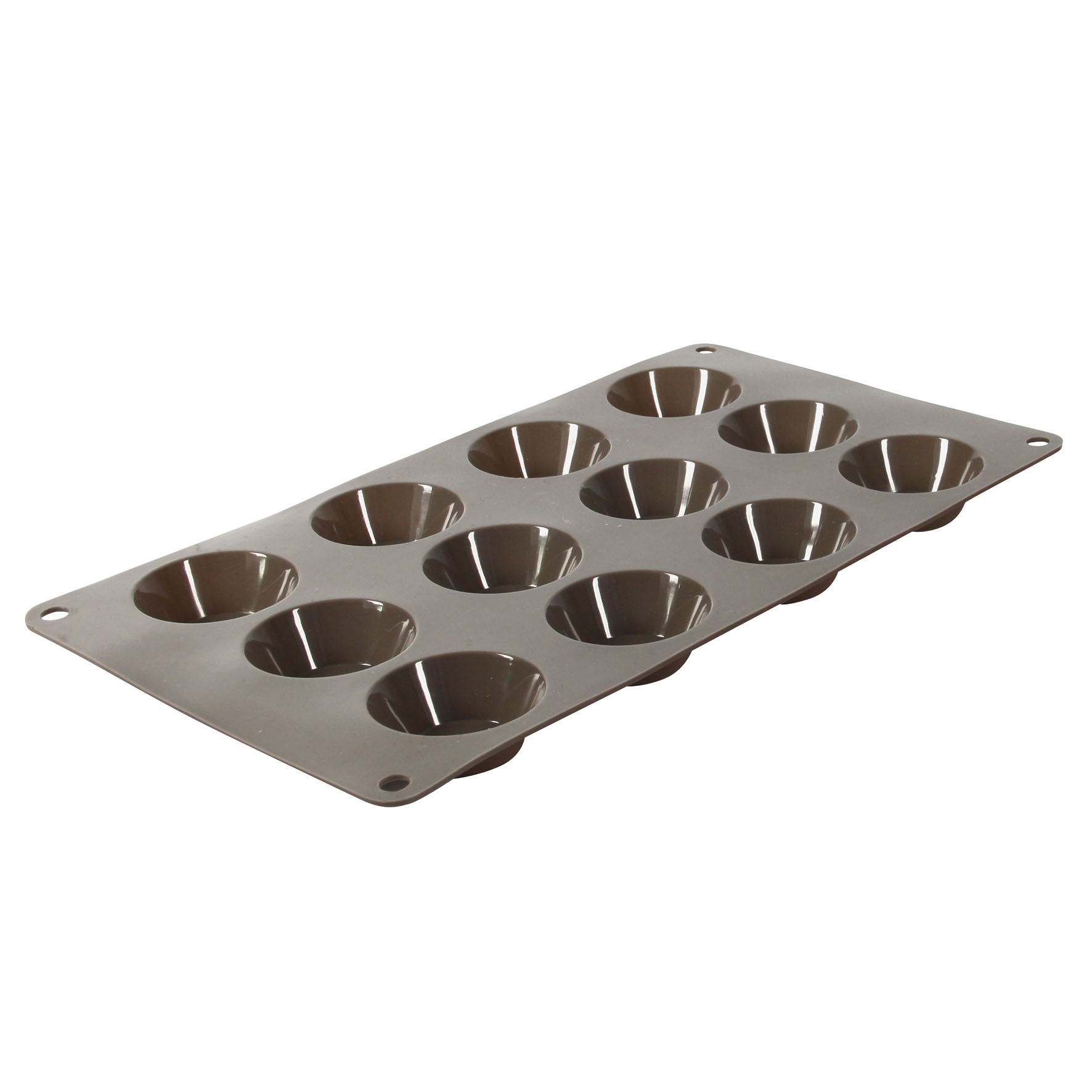 Image de Moule à 12 Petits Fours en Silicone Gris - Gamme Candy - 29 x 17 x 1,8 cm
