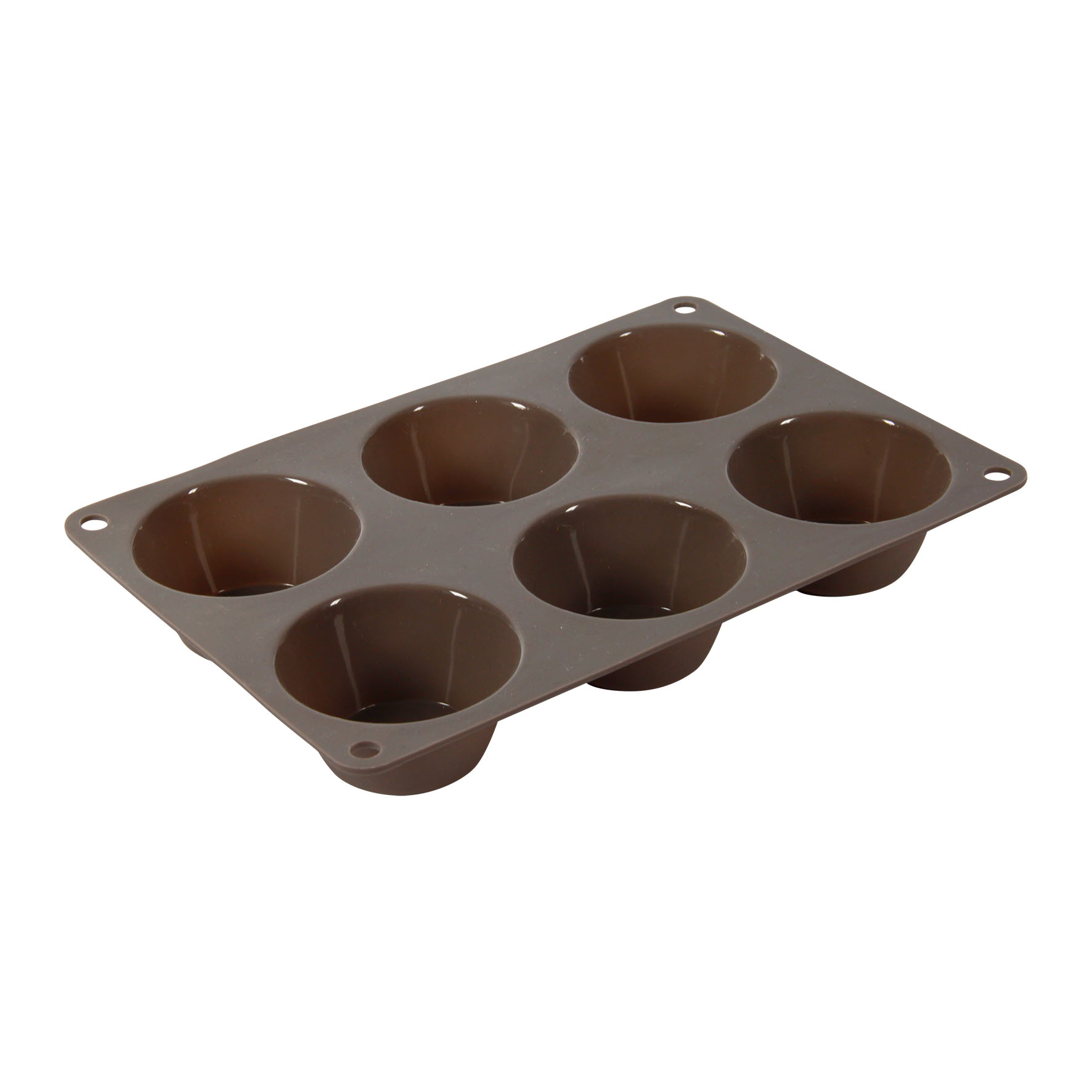 Image de Moule à 6 Muffins en Silicone Gris - Gamme Candy - 24 x 16,5 cm