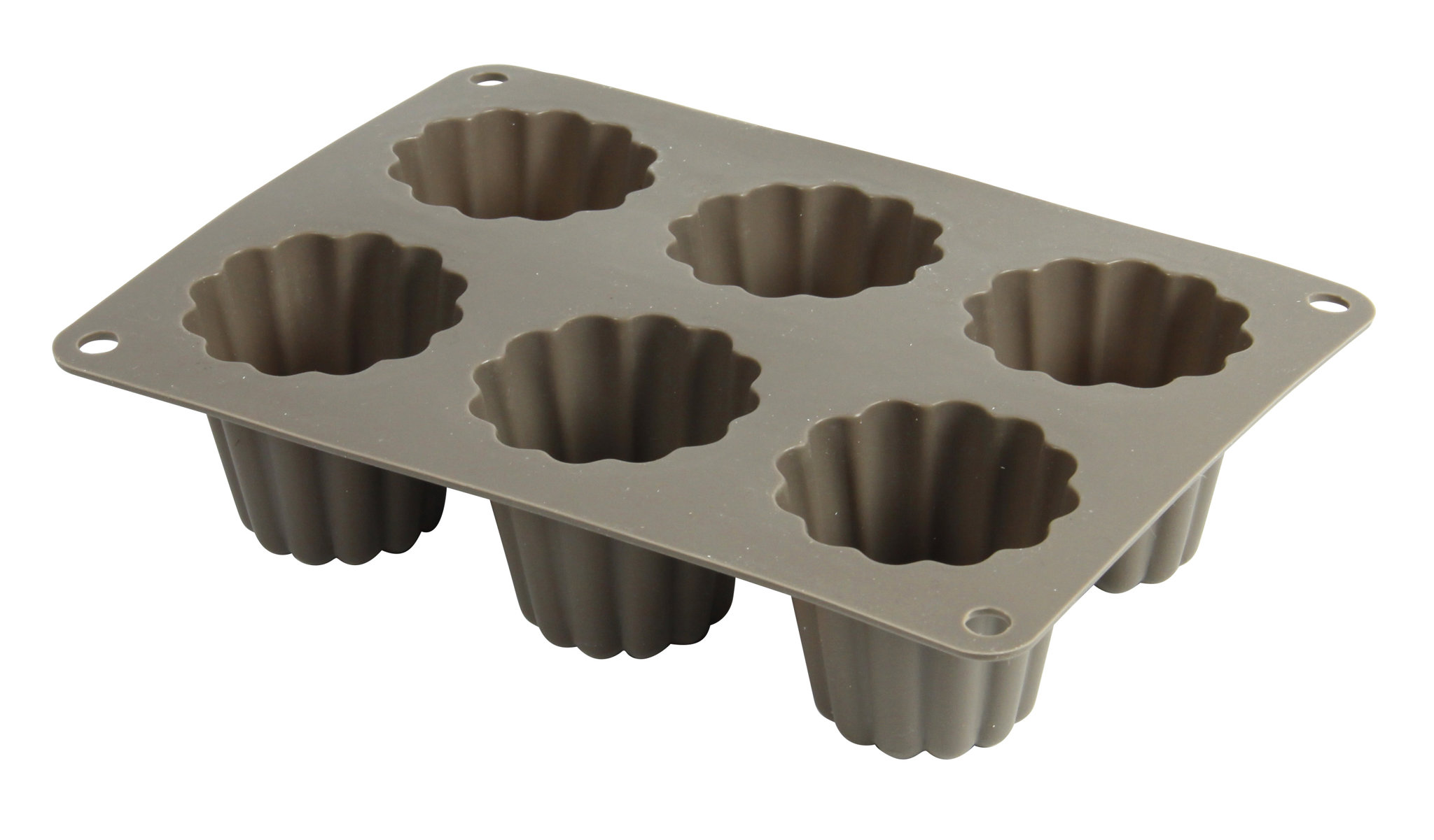 Image de Moule à 6 Cannelles en Silicone Gris - Gamme Candy - 20 x 15 x 5 cm