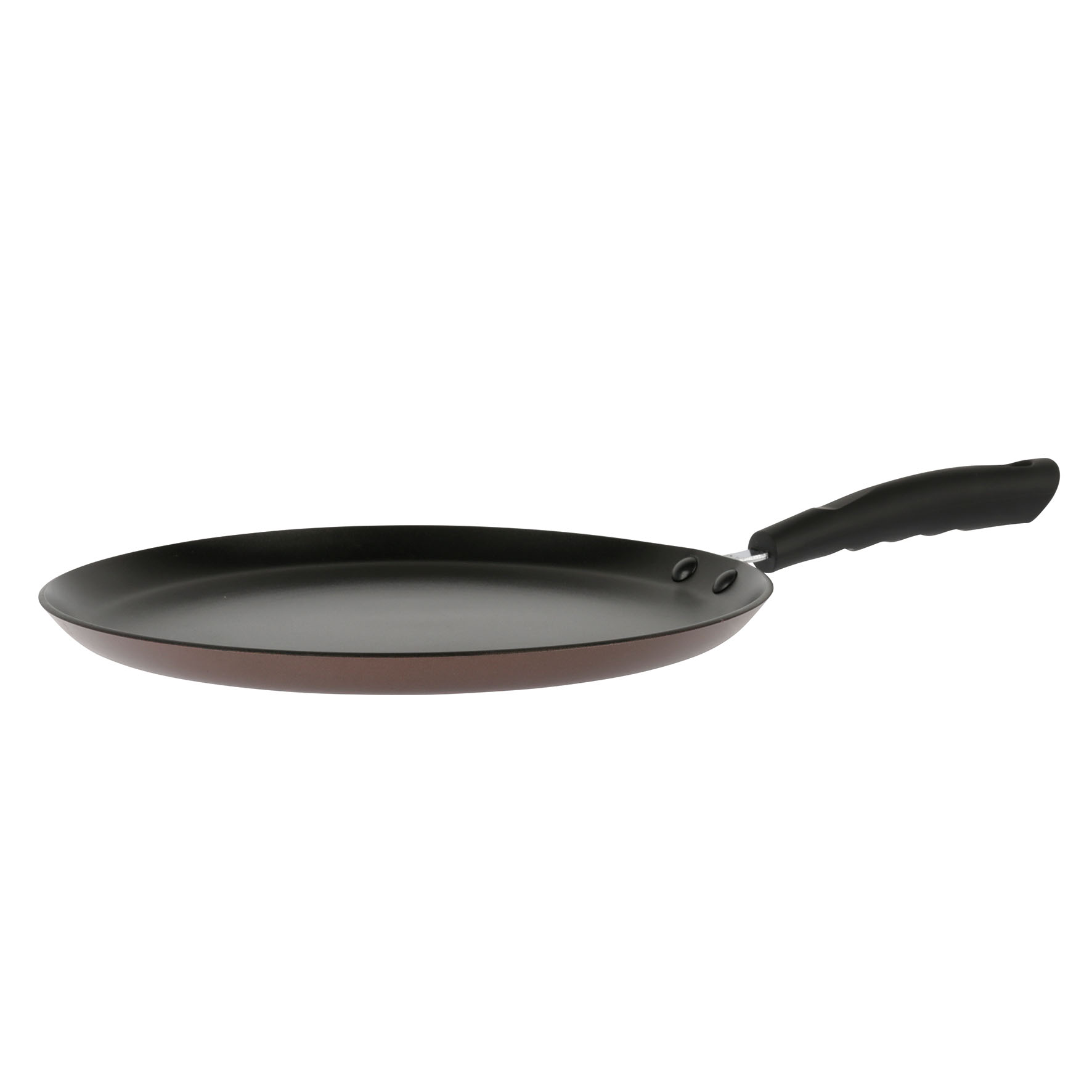 Image de Poêle à Crêpes Aluminium EBENE MARRON Ø28 cm - Revêtement anti-adhérent sans PFOA - Manche thermorésistant soft touch - Tous feux dont Induction