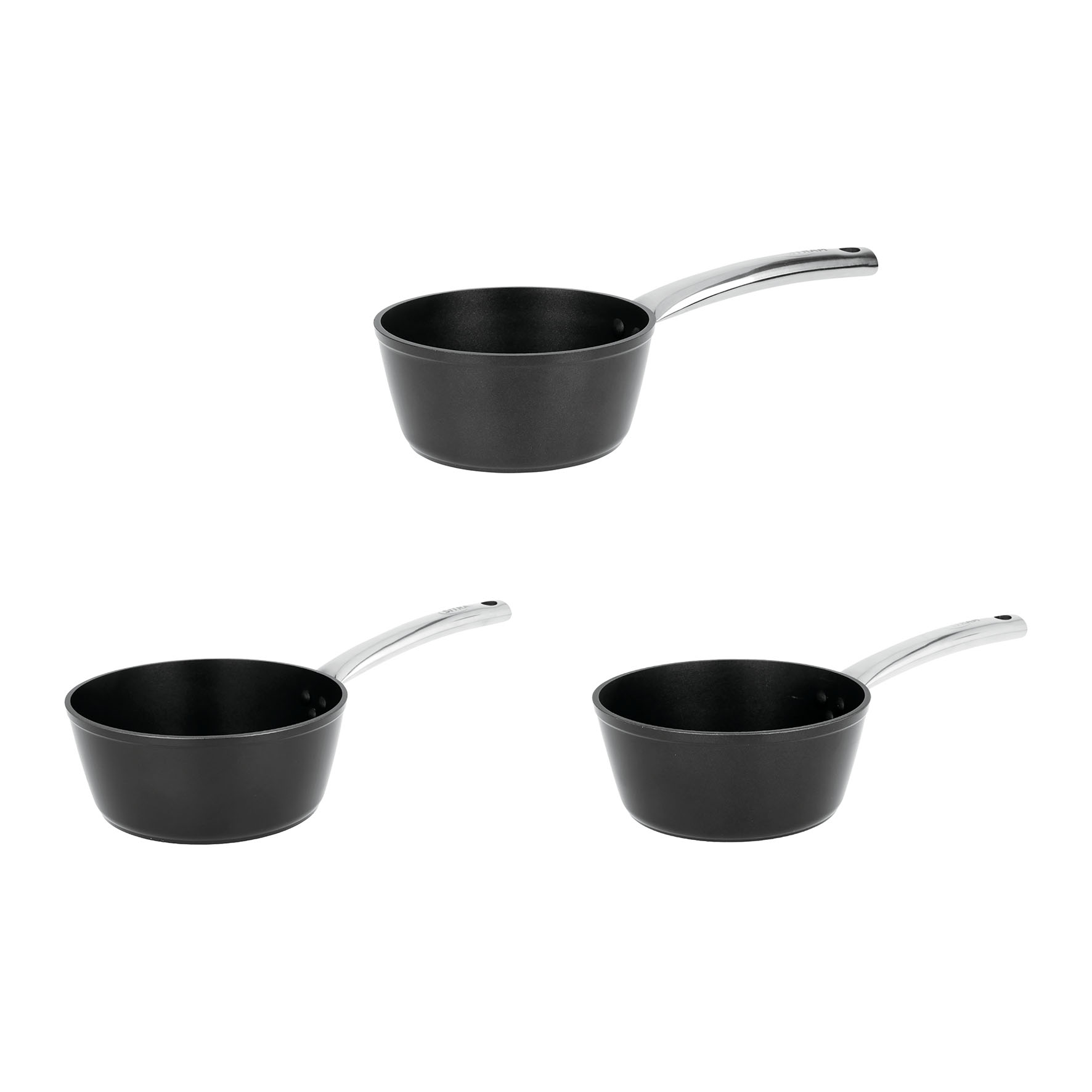 Image de Set de Casserole Aluminium en Aluminium Forgée D16-18-20 - Revêtement anti-adhérent - Tous feux dont Induction