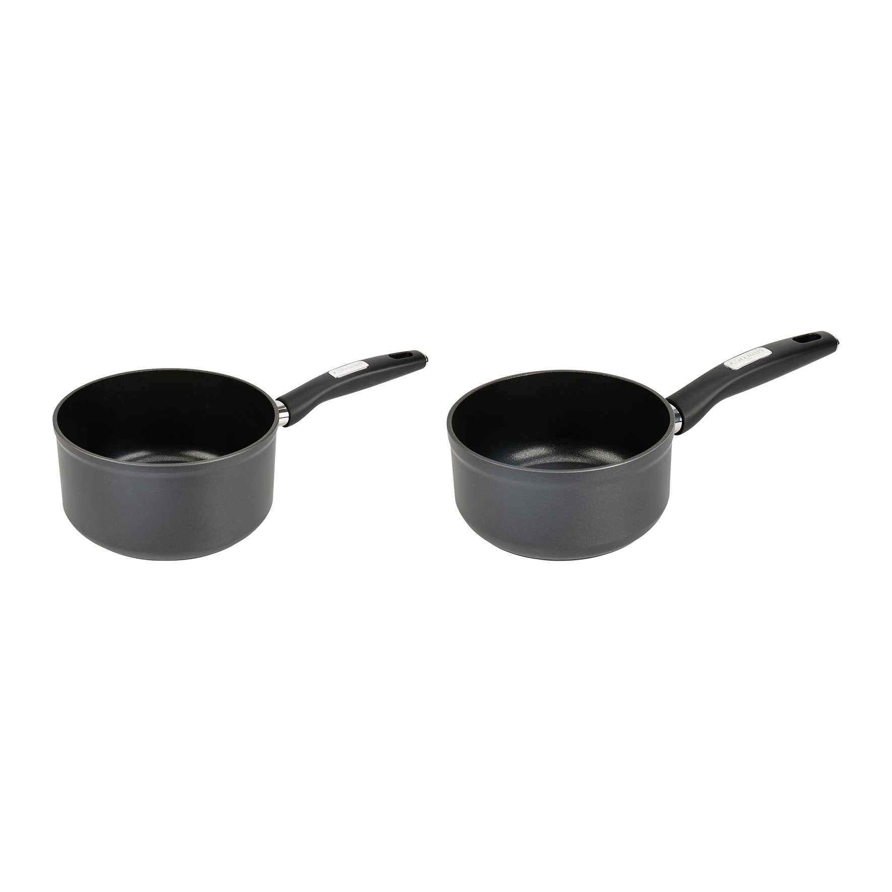 Image de Set de 2 casseroles Ø16 et 20cm en aluminium - revêtement anti-adhérent - Tous feux DONT induction