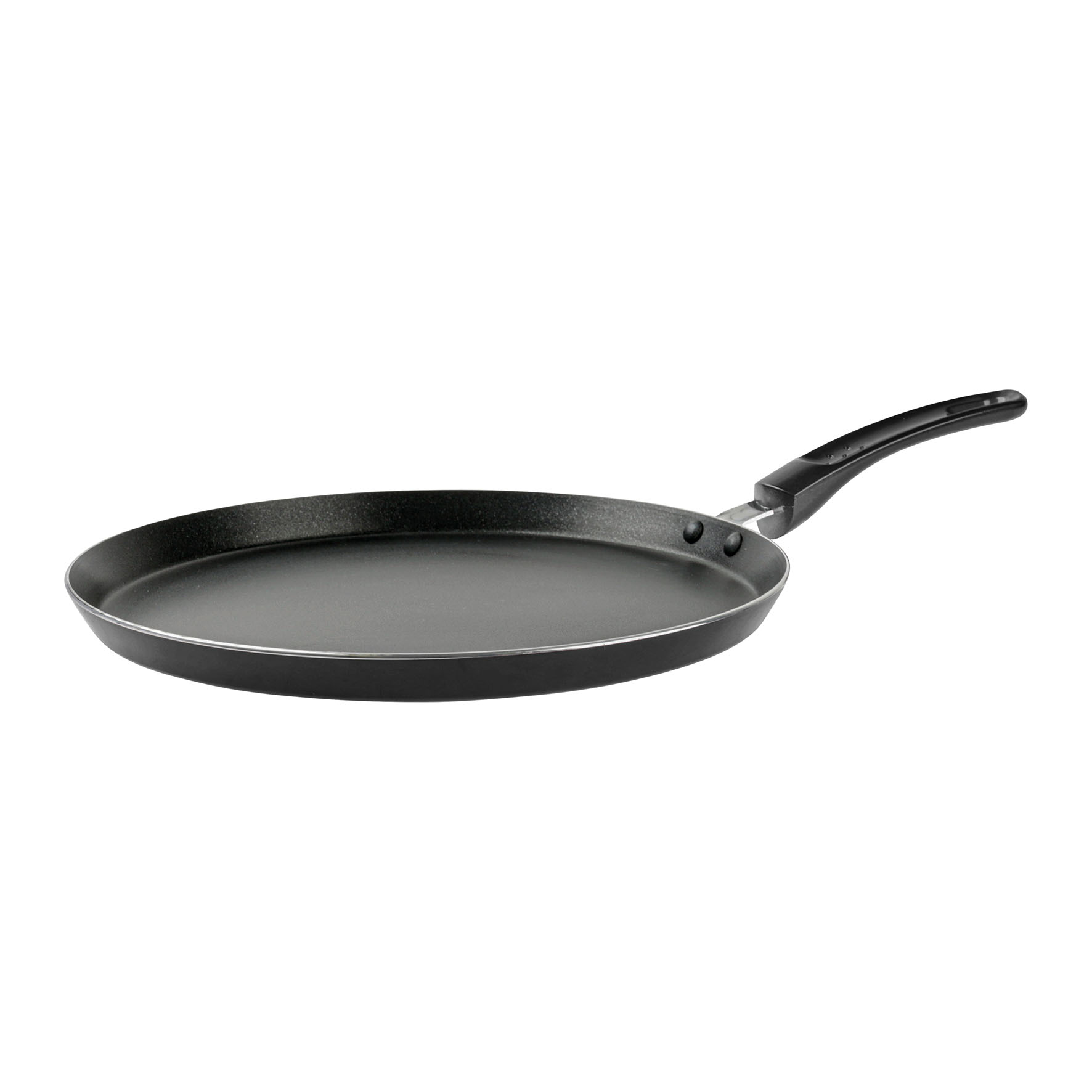 Image de Poêle à Crêpes en Aluminium pressé CARBONE Ø 28 cm Noir - Revêtement anti-adhérent sans PFOA - Manche thermorésistant - Tous feux SAUF Induction