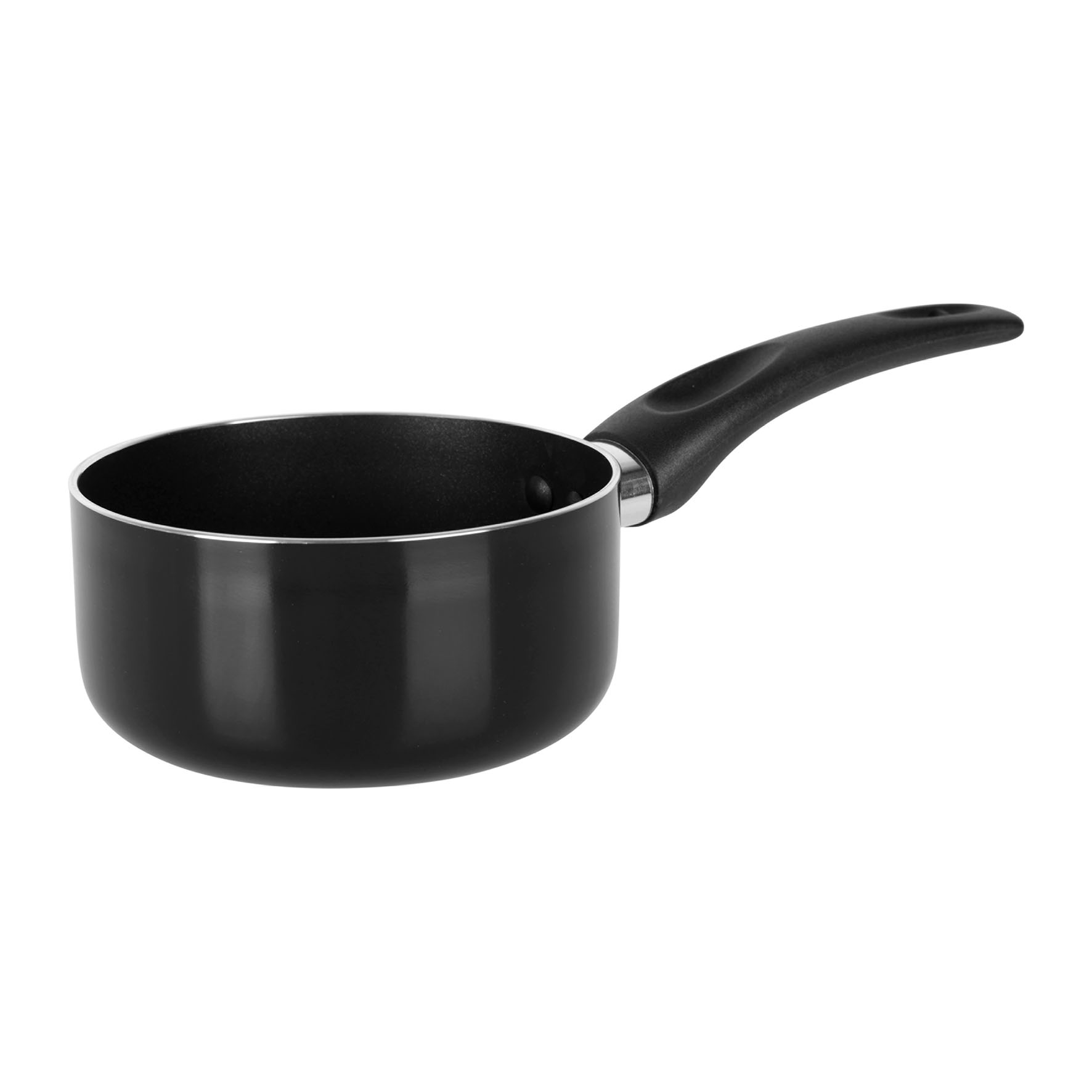 Image de Casserole en Aluminium pressé CARBONE Ø 14 cm Noir - Revêtement anti-adhérent sans PFOA - Manche thermorésistant - Tous feux SAUF Induction