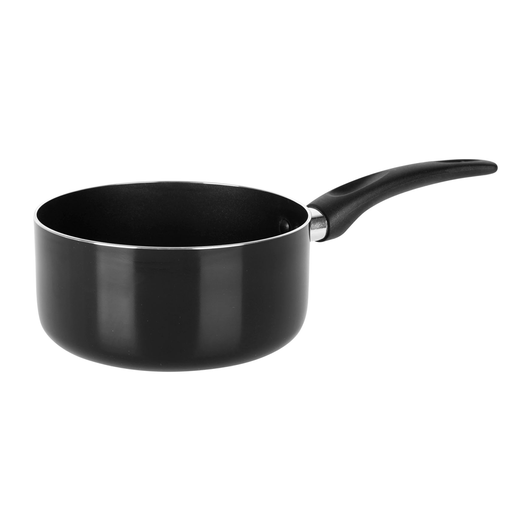 Image de Casserole en Aluminium pressé CARBONE Ø 18 cm Noir - Revêtement anti-adhérent sans PFOA - Manche thermorésistant - Tous feux SAUF Induction
