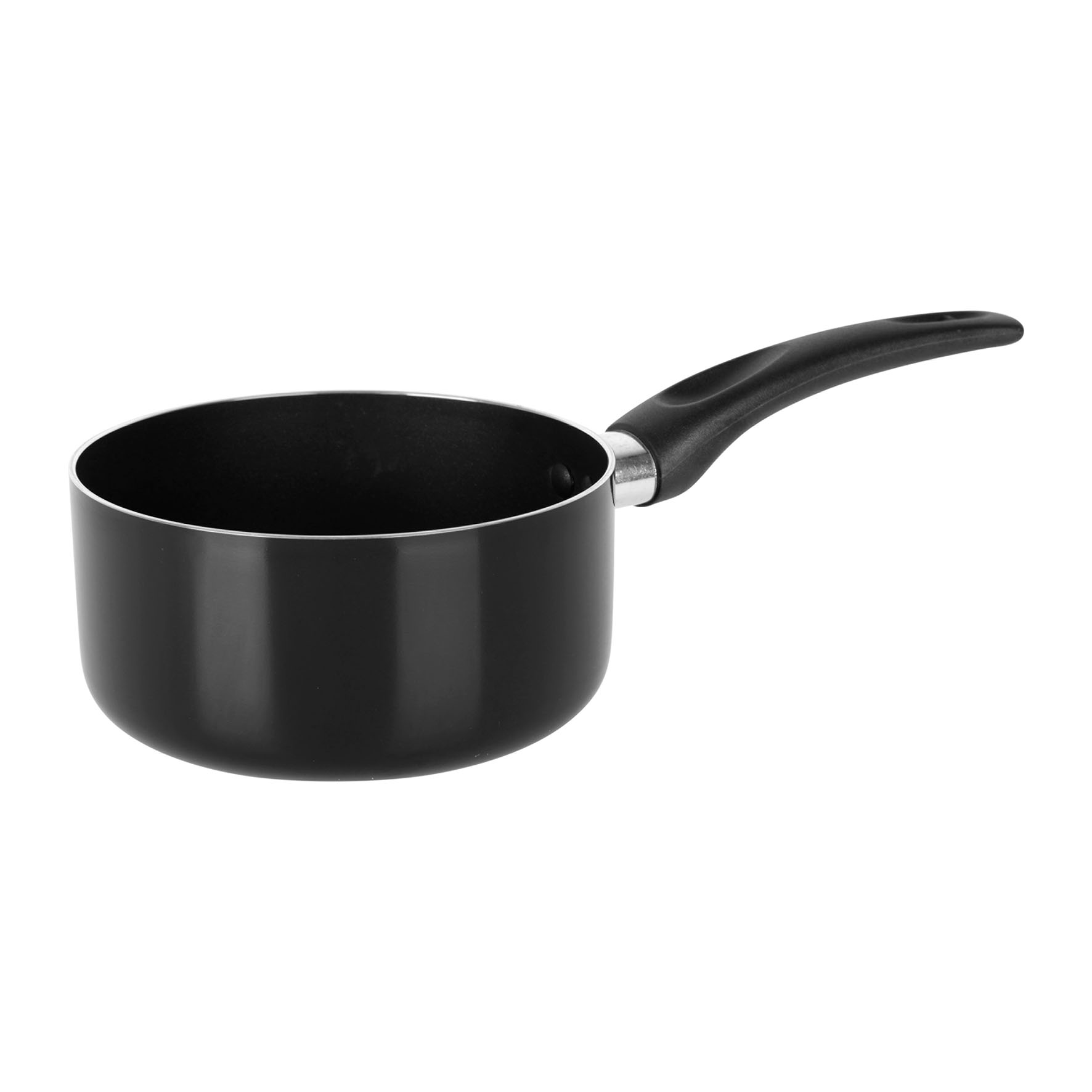 Image de Casserole en Aluminium pressé CARBONE Ø 16 cm Noir - Revêtement anti-adhérent sans PFOA - Manche thermorésistant - Tous feux SAUF Induction