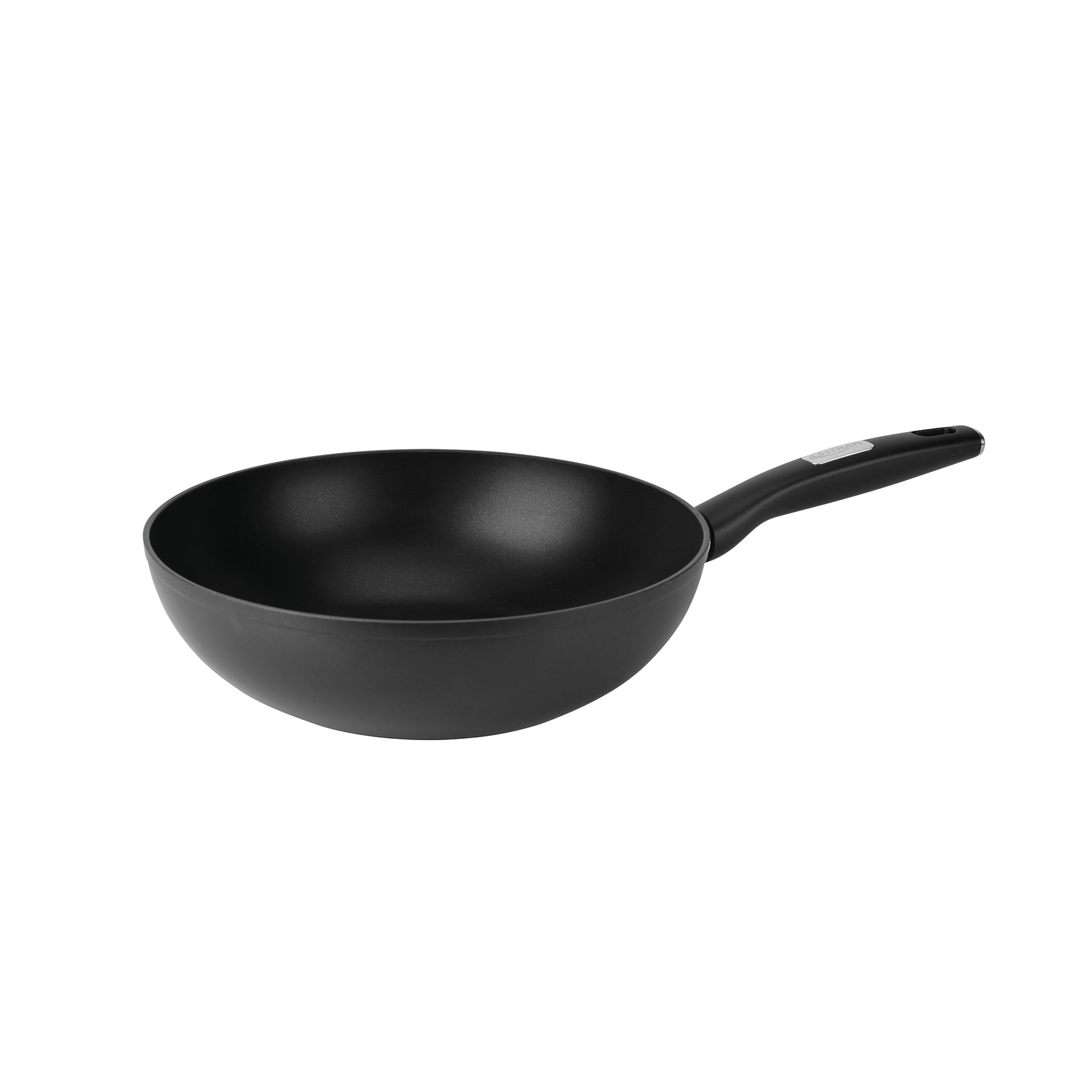 Image de Wok Poêle Rossini diamètre 28cm en aluminium forgé & titane - revêtement noir anti-adhérent sans PFOA - manche soft touch - tous feux dont induction