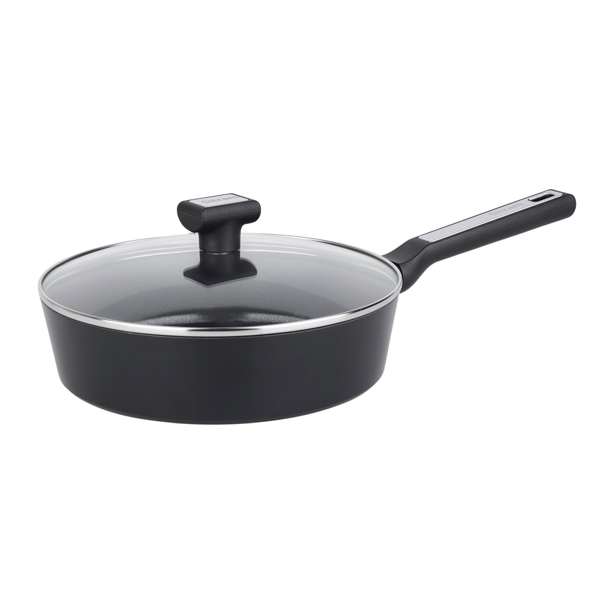 Image de Sauteuse Aluminium pressé recyclé Ø 26 cm H 7 cm Revêtement intérieur anti-adhésif à base de céramique SITRAM CERANOX - Tous feux dont induction