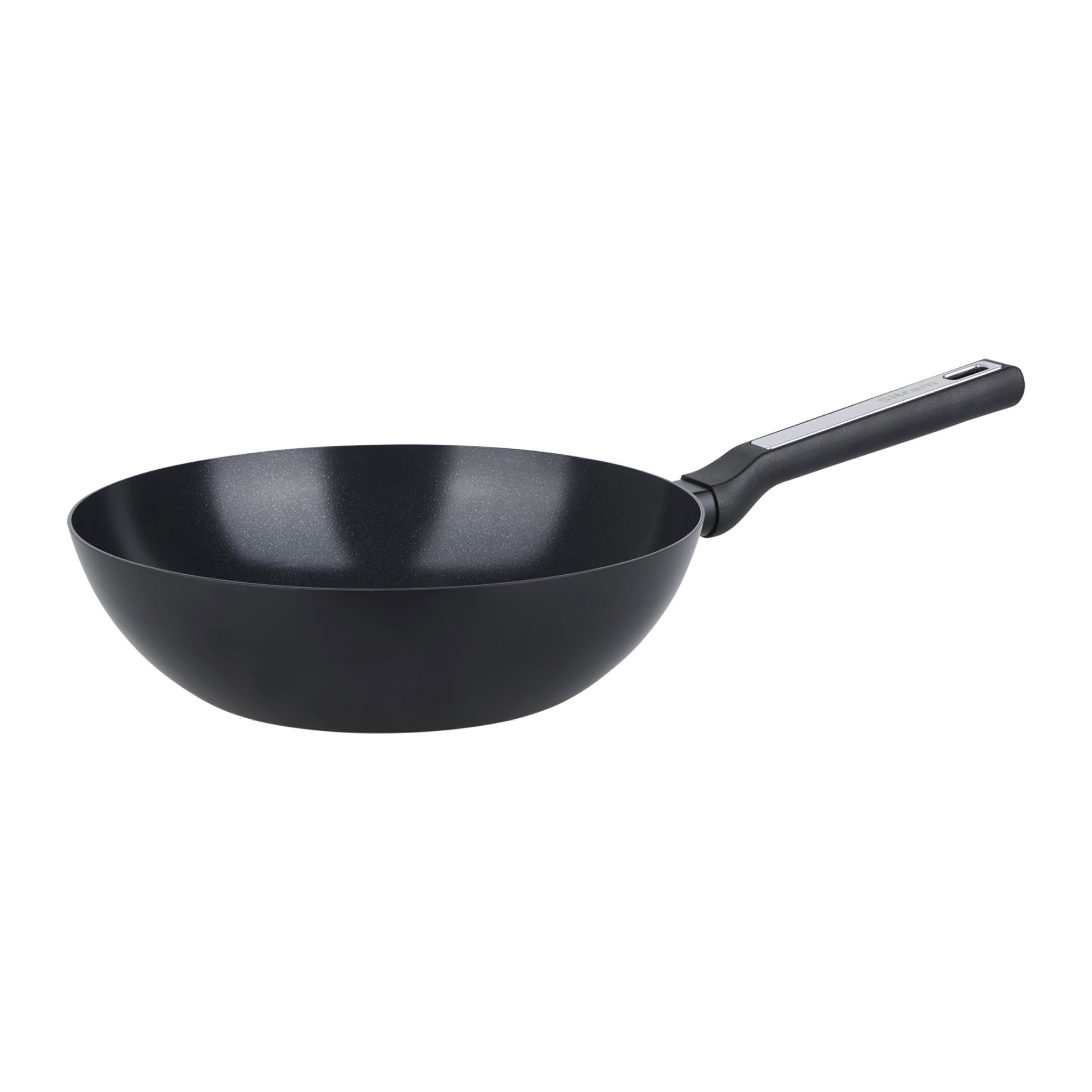 Image de Wok Aluminium pressé recyclé Ø 28 cm H 8 cm Revêtement intérieur anti-adhésif à base de céramique SITRAM CERANOX -Tous feux dont induction