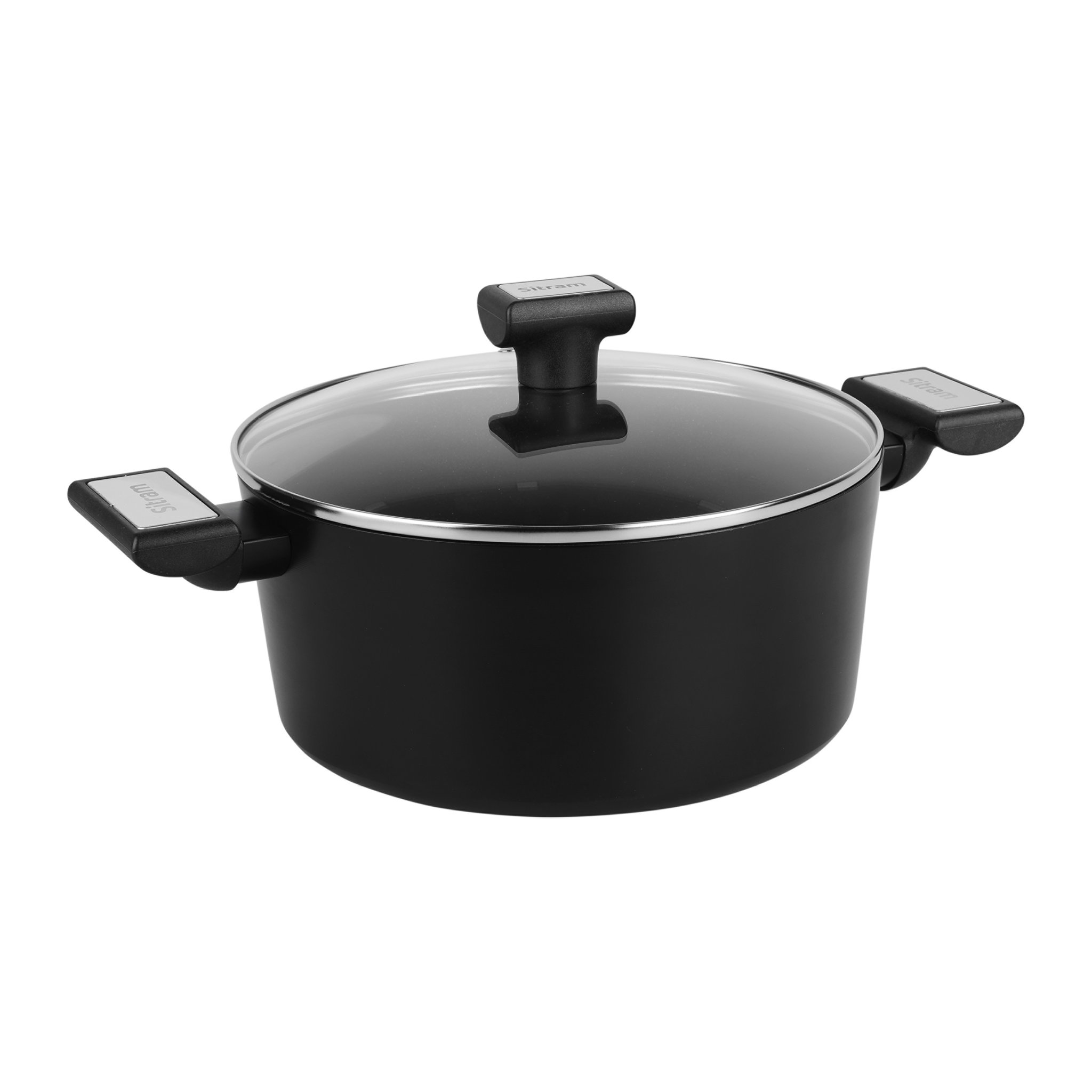 Image de Faitout Aluminium pressé recyclé Ø 24 cm H 5.5 cm Revêtement intérieur anti-adhésif à base de céramique SITRAM CERANOX - Tous feux dont induction
