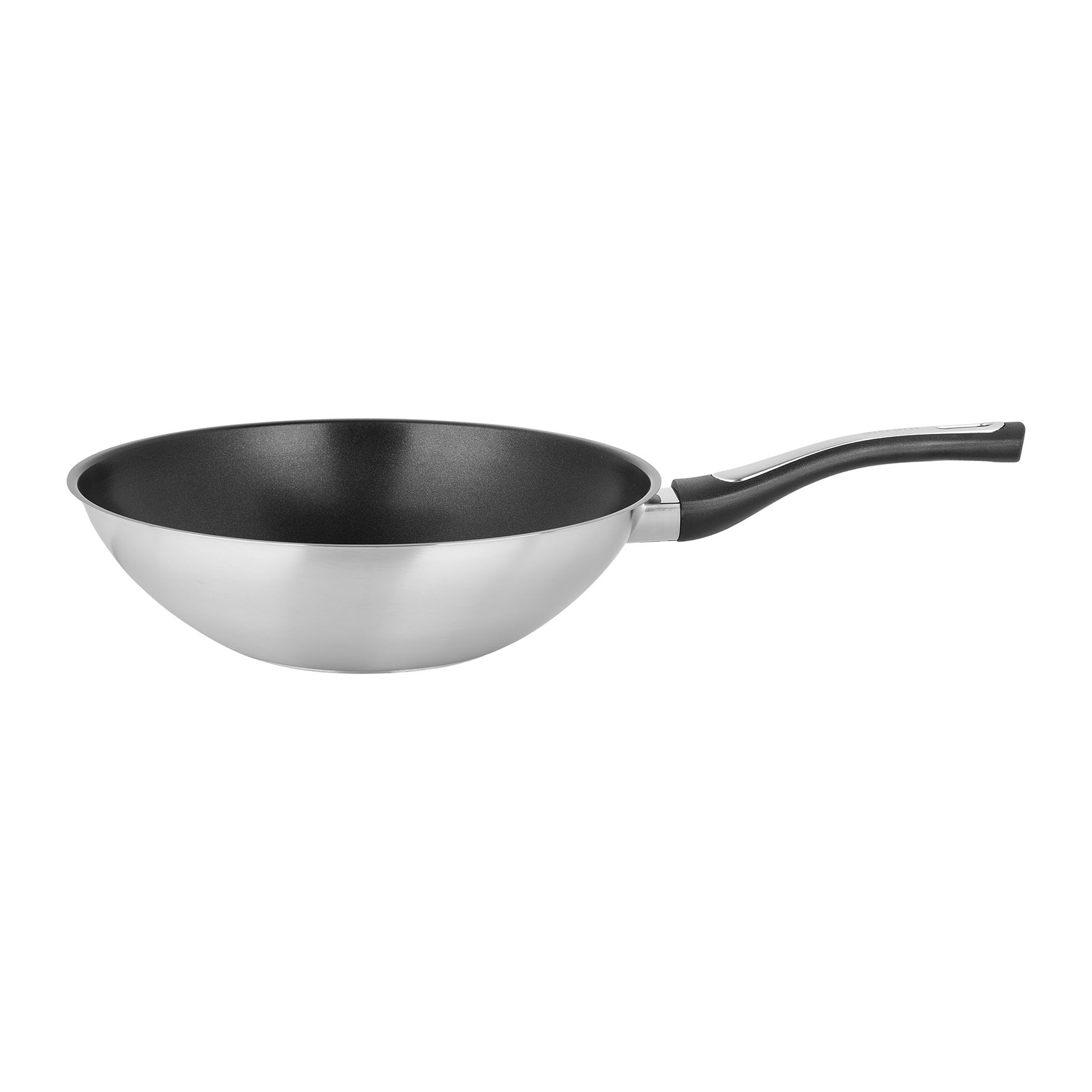 Image de Wok Sitram Ø 28 cm en Acier Inoxydable recyclé - Revêtement intérieur sans PFOA - Tous feux dont induction