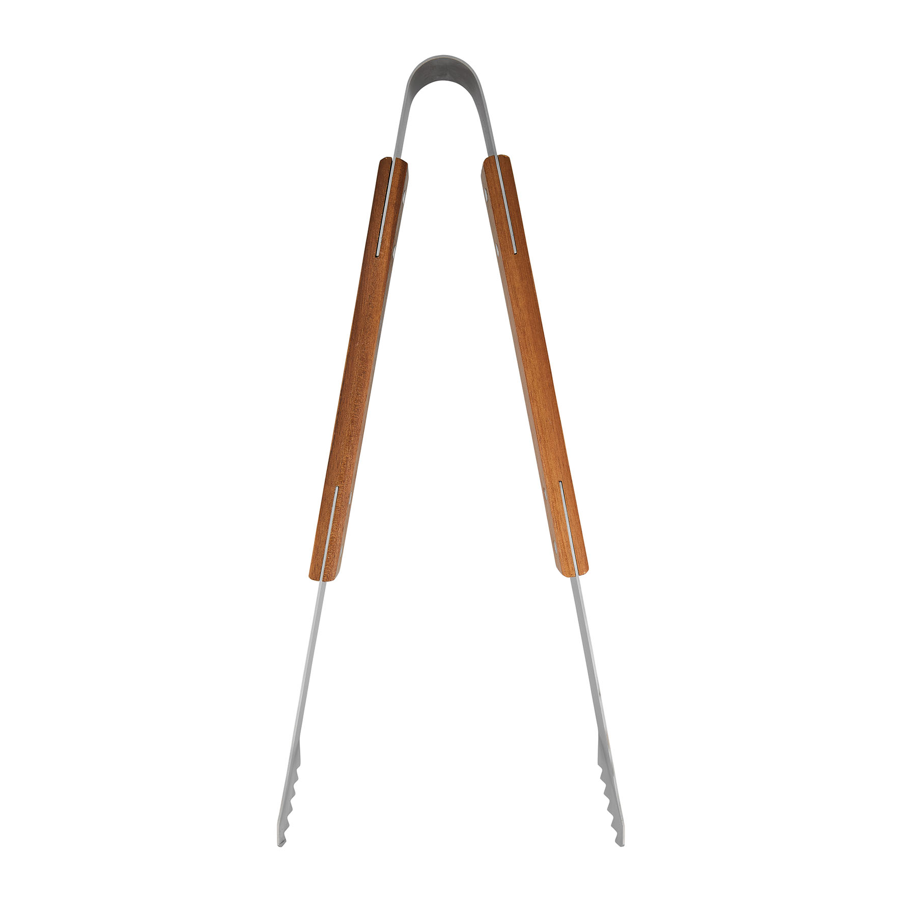Image de PINCE BBQ en ACIER INOXYDABLE  MANCHE EN ACACIA L 42 CM
