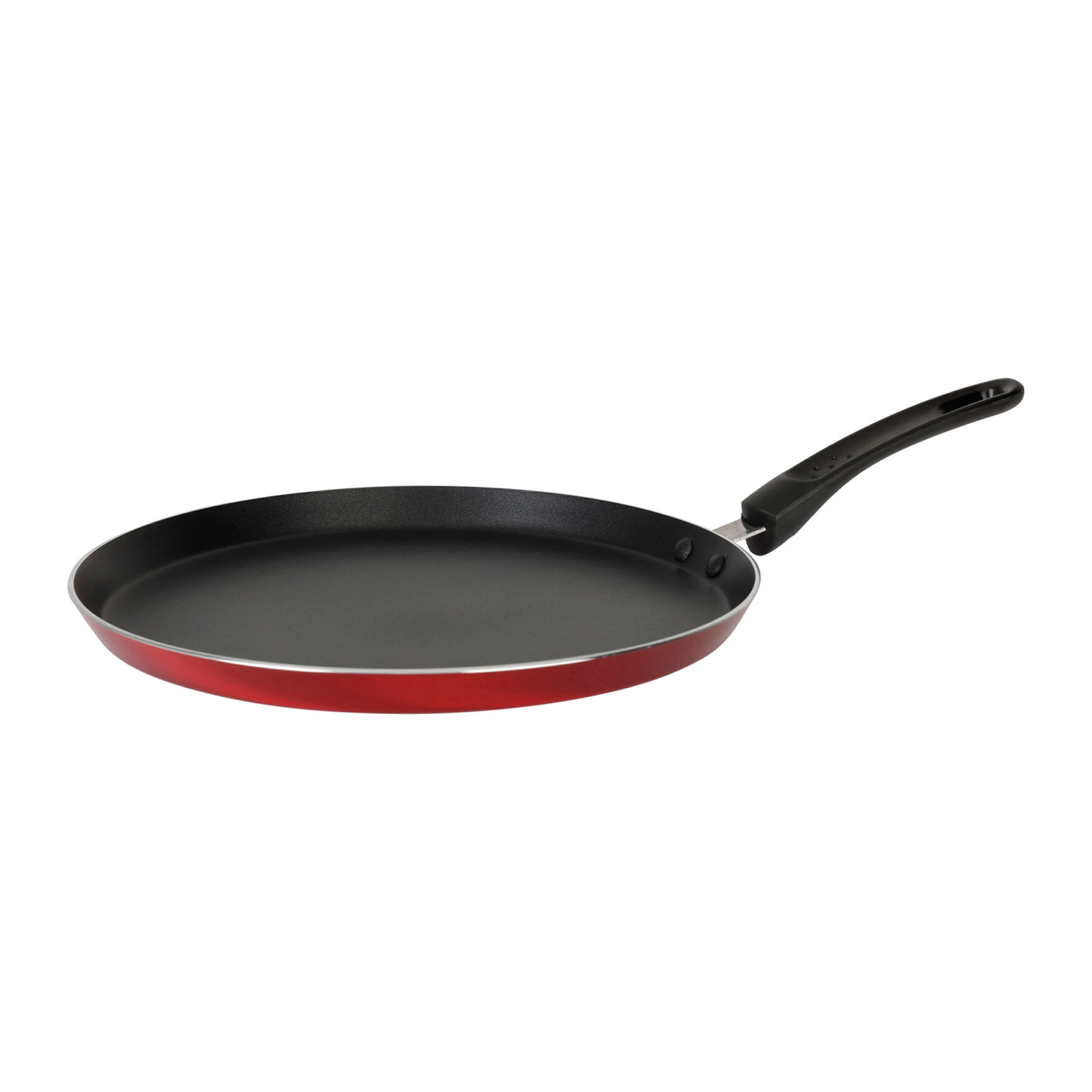 Image de Poêle à Crêpes en Aluminium pressé CHERRY Ø 28 cm - Revêtement anti-adhésif - Coloris Rouge métallisé - Poêle à crêpes tous feux dont induction