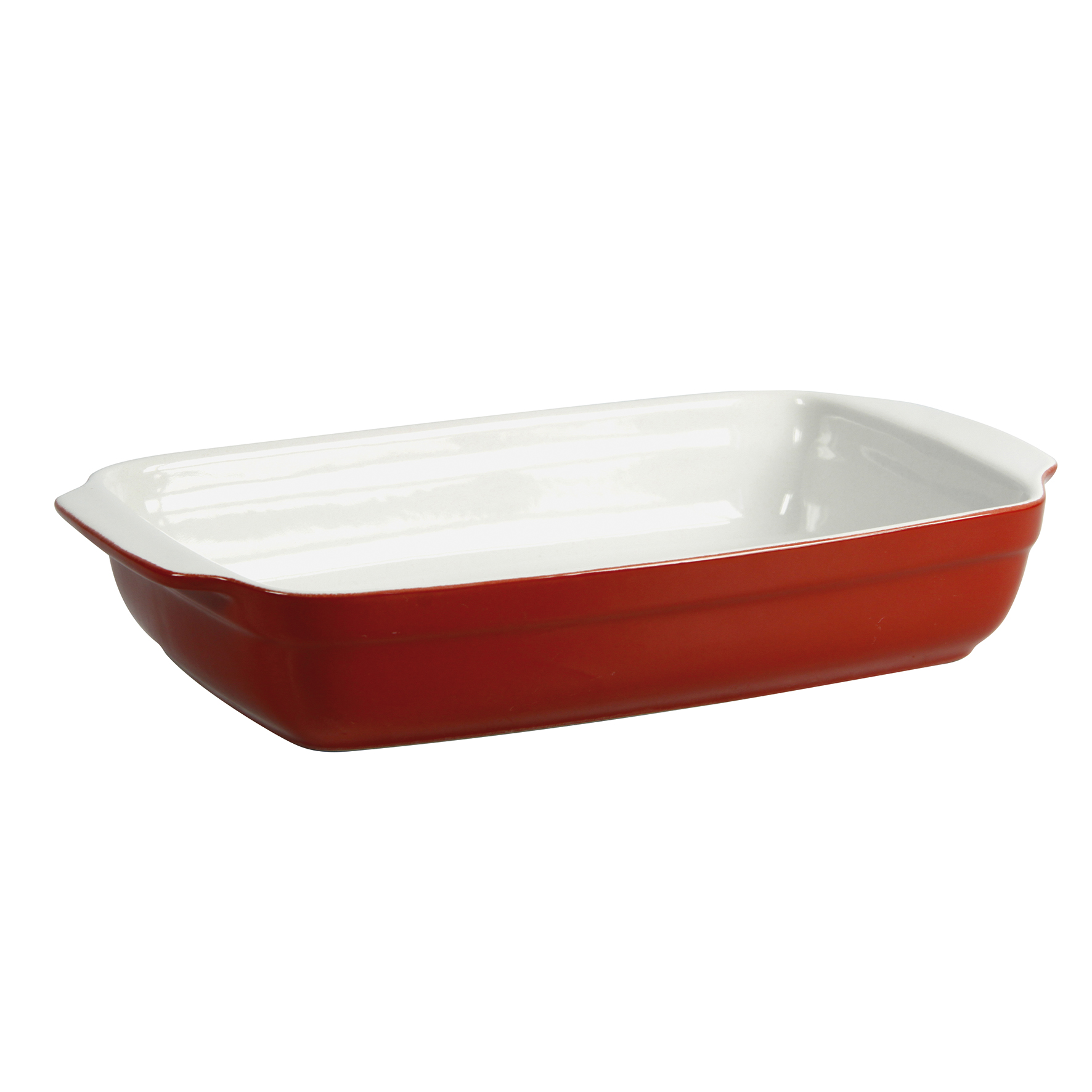Image de Plat à Four Rectangulaire avec Anses Céramique Framboise 31 x 18,5 x 5,5 cm