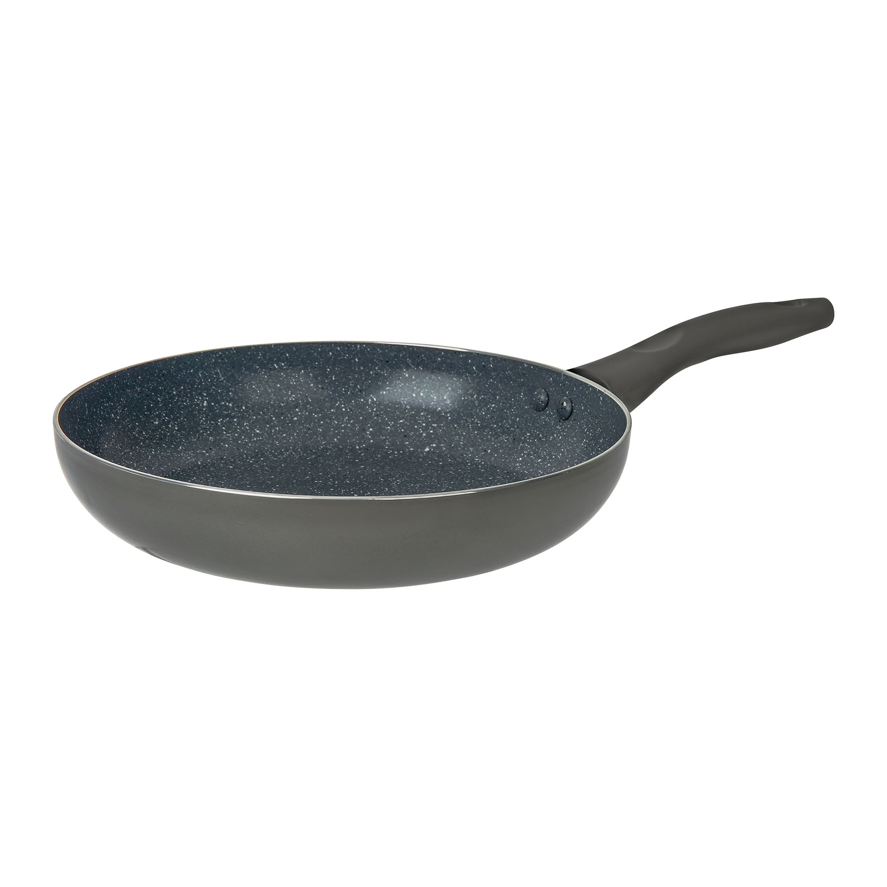 Image de Poêle Aluminium AUTAN Ø 24 cm H 5 cm - Revêtement Antiadhésif Sain en Céramique effet pierre - Coloris Gris - Manche thermorésistant silicone - Tous feux dont induction