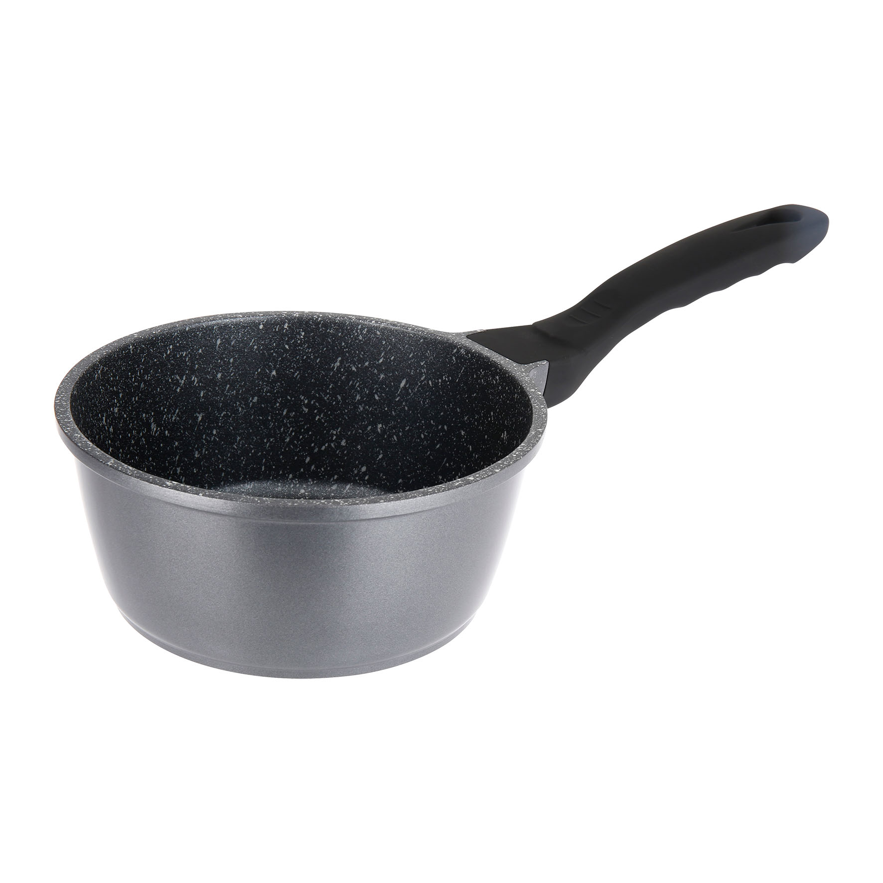 Image de Casserole Fonte d'aluminium Intérieur effet Pierre Ø16 cm H7 cm - Revêtement anti-adhésif Whitford Xylan 2 couches sans PFOA, Manche thermorésistant soft touch - Tous feux dont induction