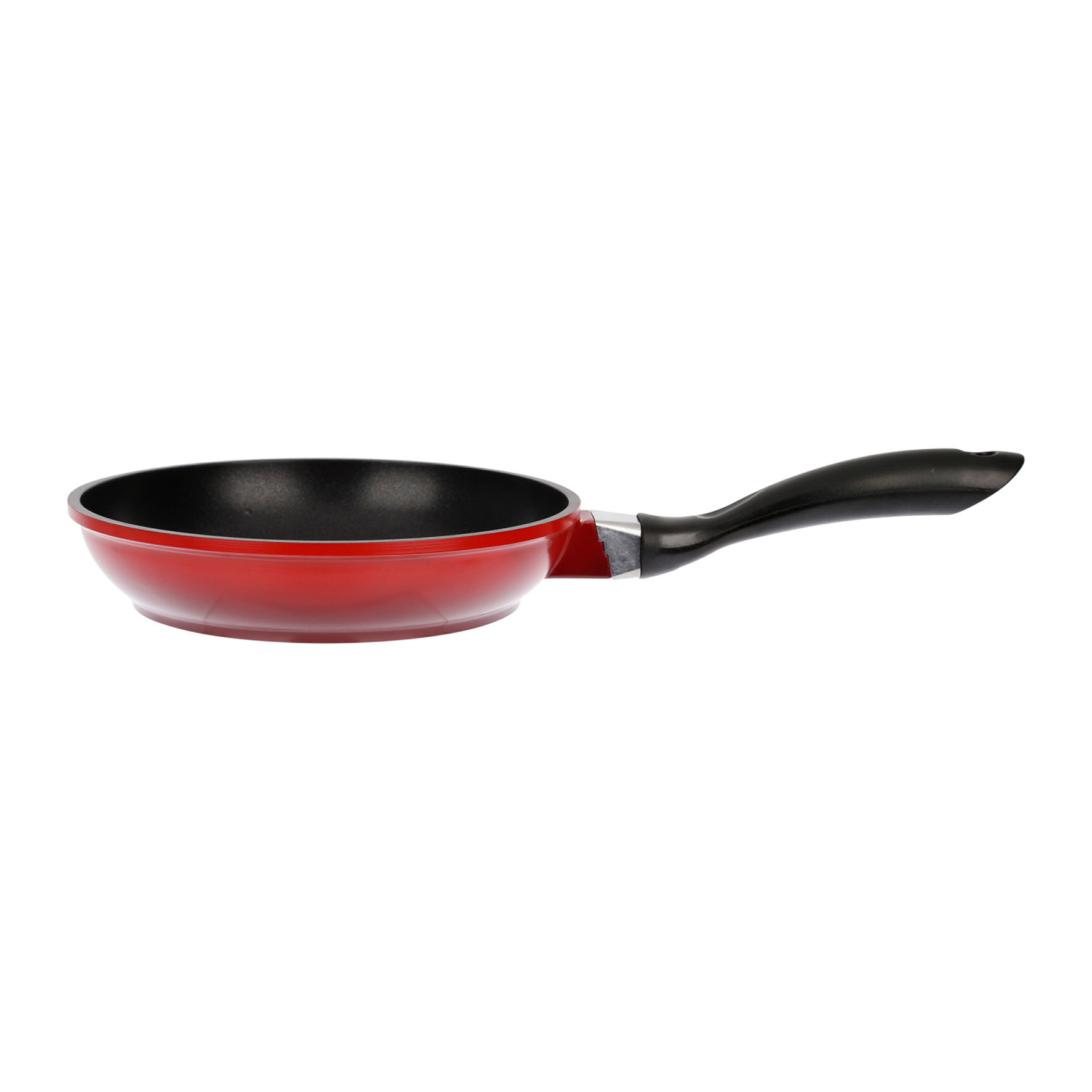 Image de Poêle Paprika diam. 20 cm rouge en fonte d'aluminium indéformable revêtement noir sans PFOA - tous feux dont induction - manche plastique thermorésistant