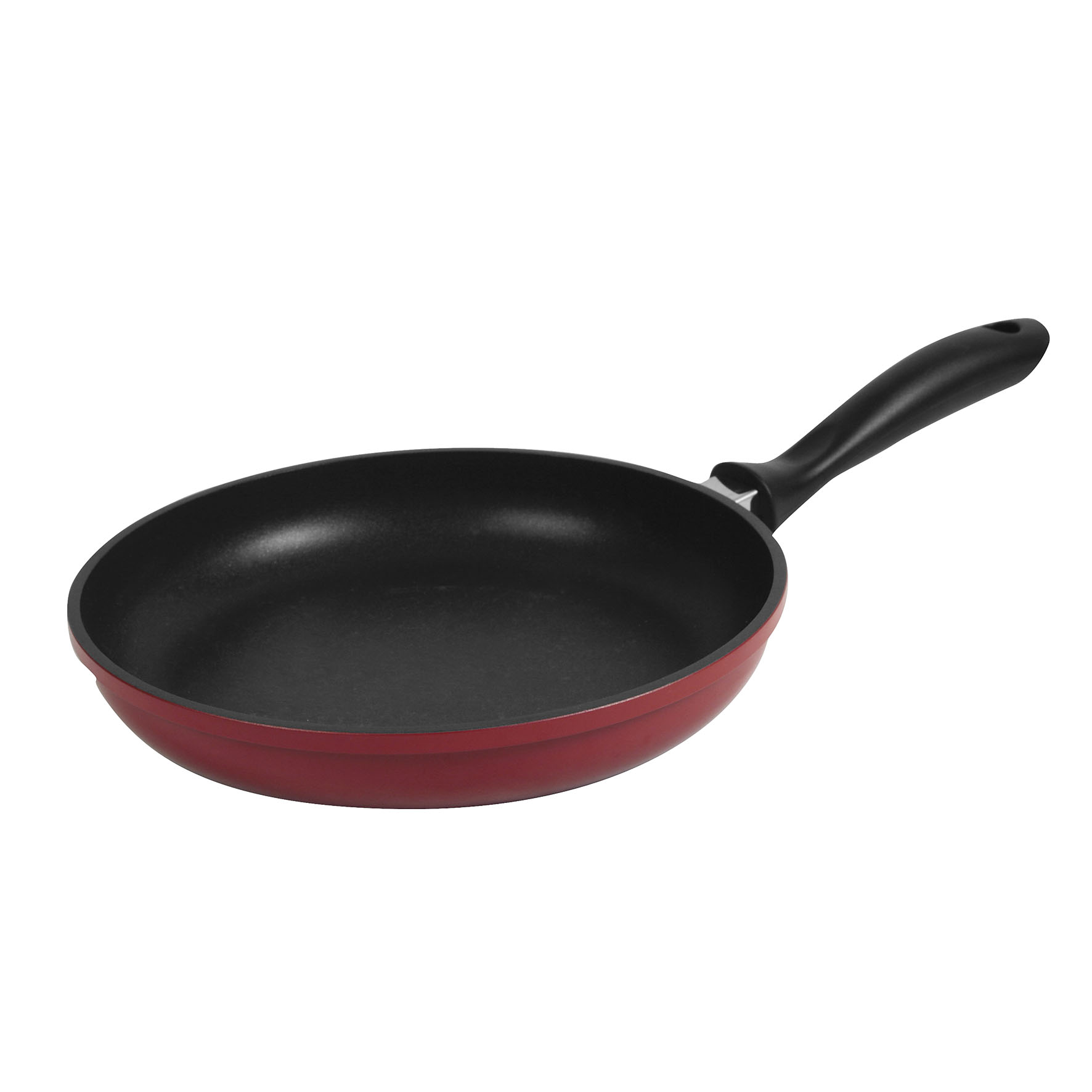 Image de Poêle Paprika rouge en Fonte d'aluminium Ø24 cm H.5 cm - Revêtement anti-adhésif Teflon Select sans PFOA, Manche thermorésistant - Tous feux dont induction