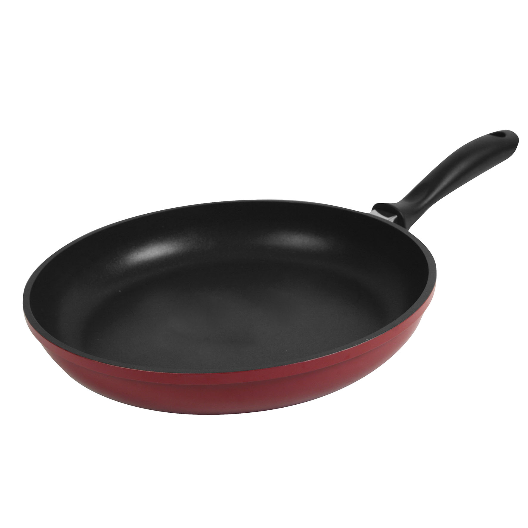 Image de Poêle Paprika diam. 28 cm rouge en fonte d'aluminium indéformable revêtement noir sans PFOA - tous feux dont induction - manche plastique thermorésistant