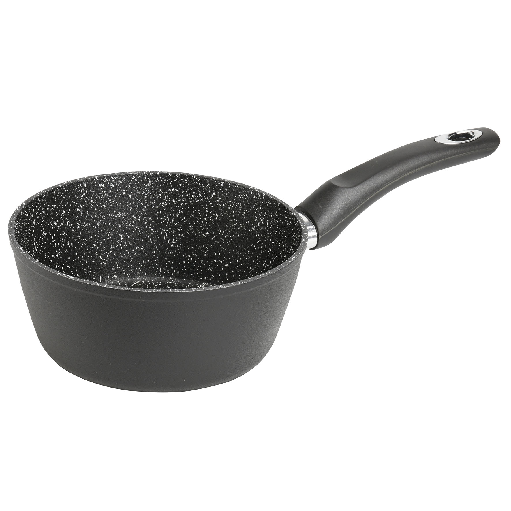 Image de Casserole Gamme Granité Ø20 cm en aluminium forgé noir - Revêtement intérieur effet pierre anti-adhérent sans PFOA - tous feux dont induction