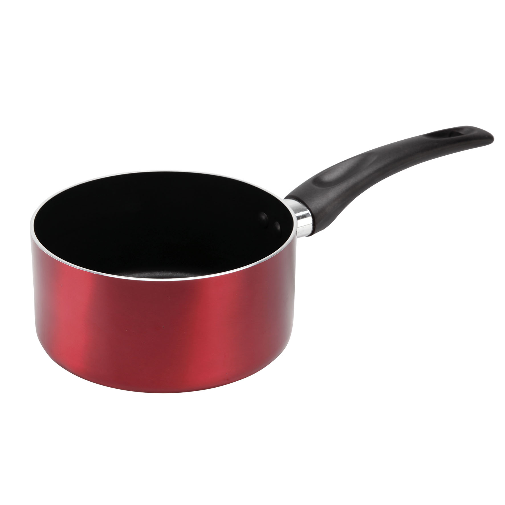 Image de Casserole en Aluminium pressé CHERRY Ø 16 cm - Revêtement anti-adhésif - Coloris Rouge métallisé - Tous feux dont induction