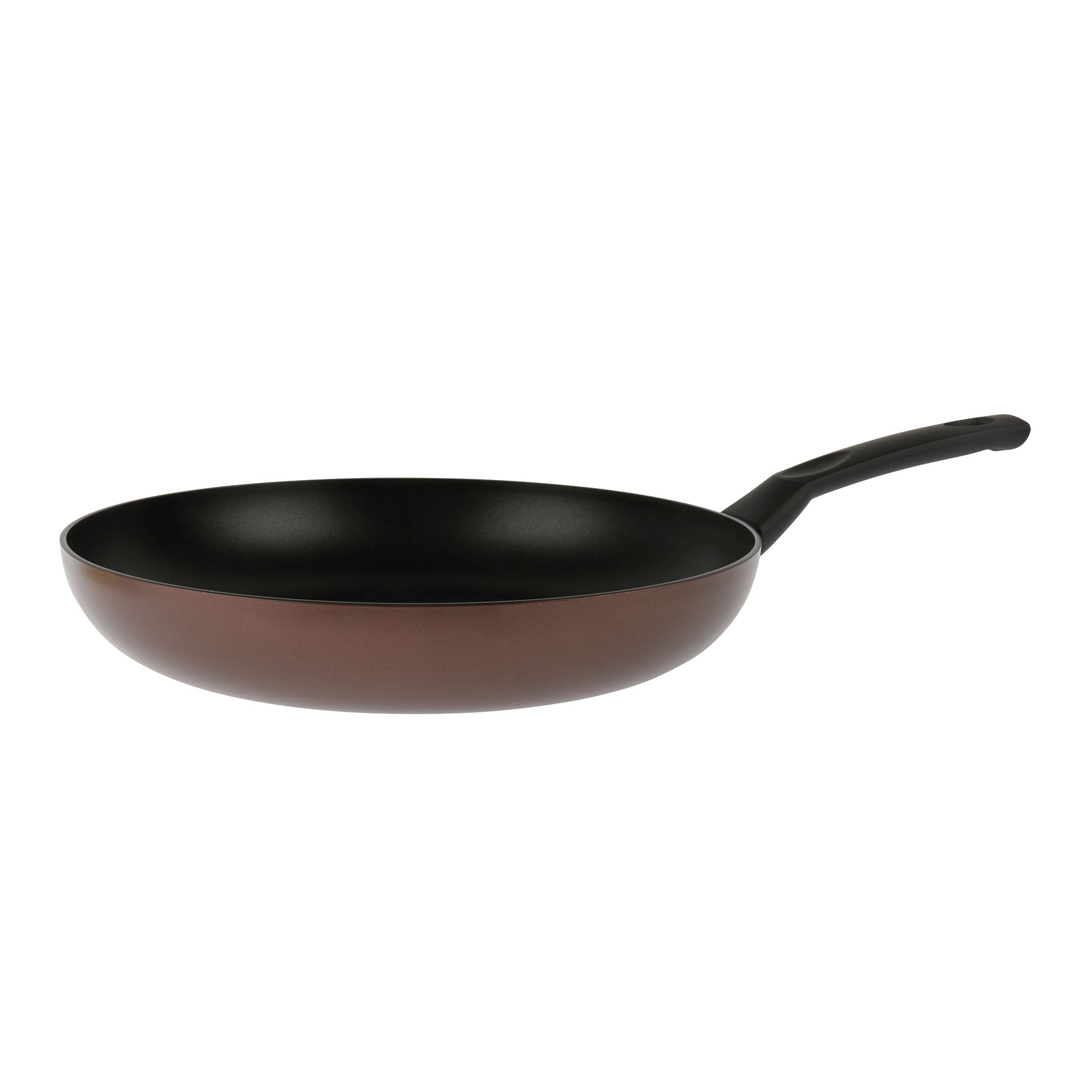 Image de Grande Poêle Aluminium Pressé EBENE Marron Ø 32 cm H 6 cm - Revêtement anti-adhésif Whitford Xylan sans PFOA, Manche thermorésistant soft touch - Tous feux dont induction