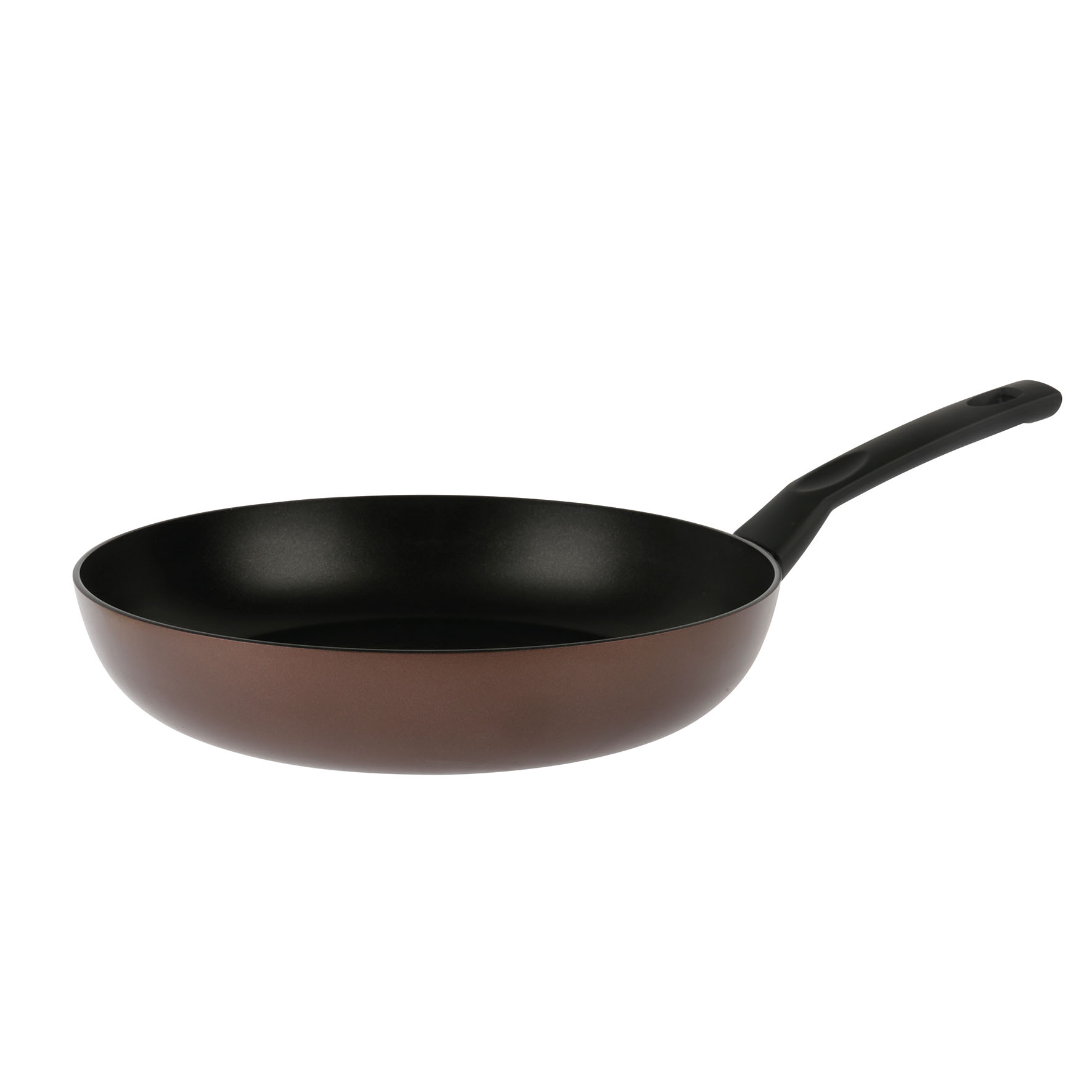 Image de Poêle Aluminium Pressé EBENE Marron Ø 30 cm H 5,5 cm - Revêtement anti-adhésif Whitford Xylan sans PFOA, Manche thermorésistant soft touch - Tous feux dont induction