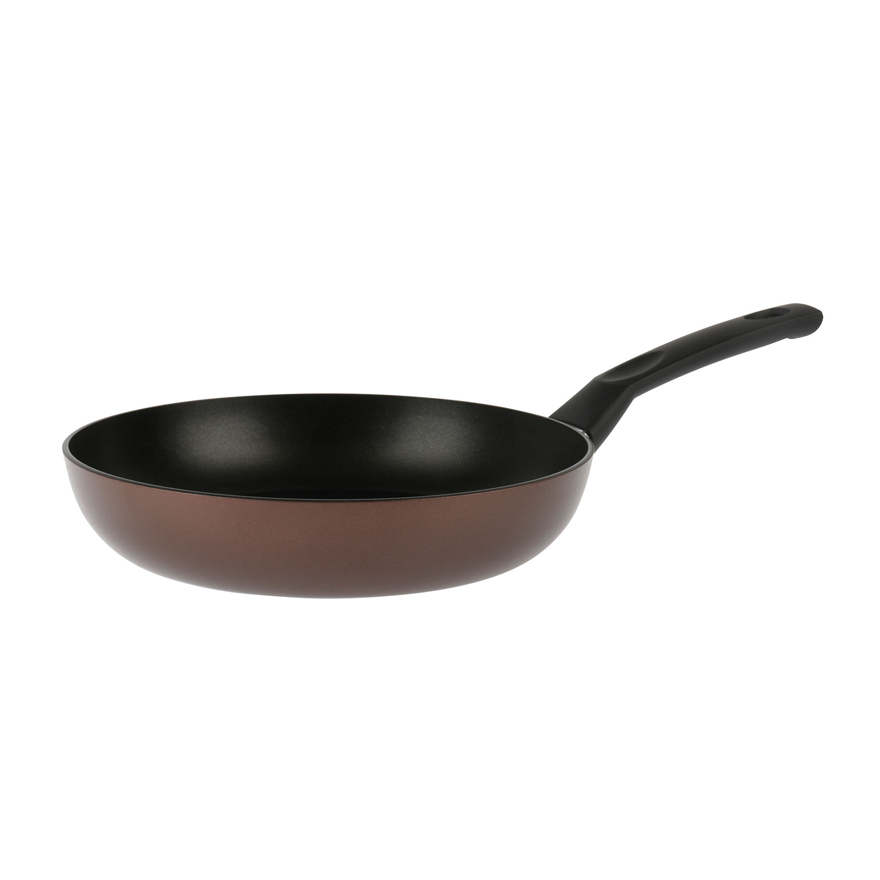 Image de Poêle Aluminium Pressé EBENE Marron Ø 26 cm H 5,5 cm - Revêtement anti-adhésif Whitford Xylan sans PFOA, Manche thermorésistant soft touch - Tous feux dont induction