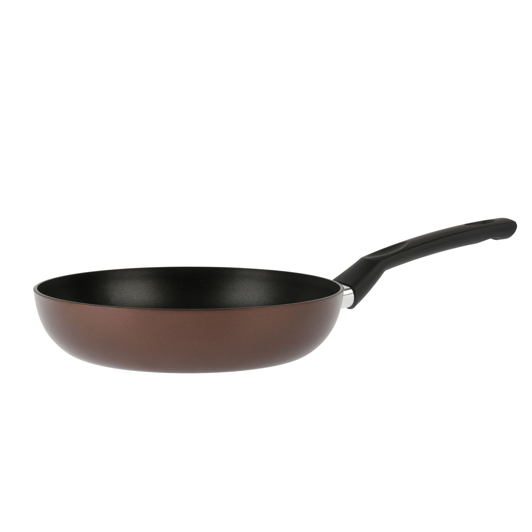 Image de Poêle Aluminium Pressé EBENE Marron Ø 24 cm H 5 cm - Revêtement anti-adhésif Whitford Xylan sans PFOA, Manche thermorésistant soft touch - Tous feux dont induction
