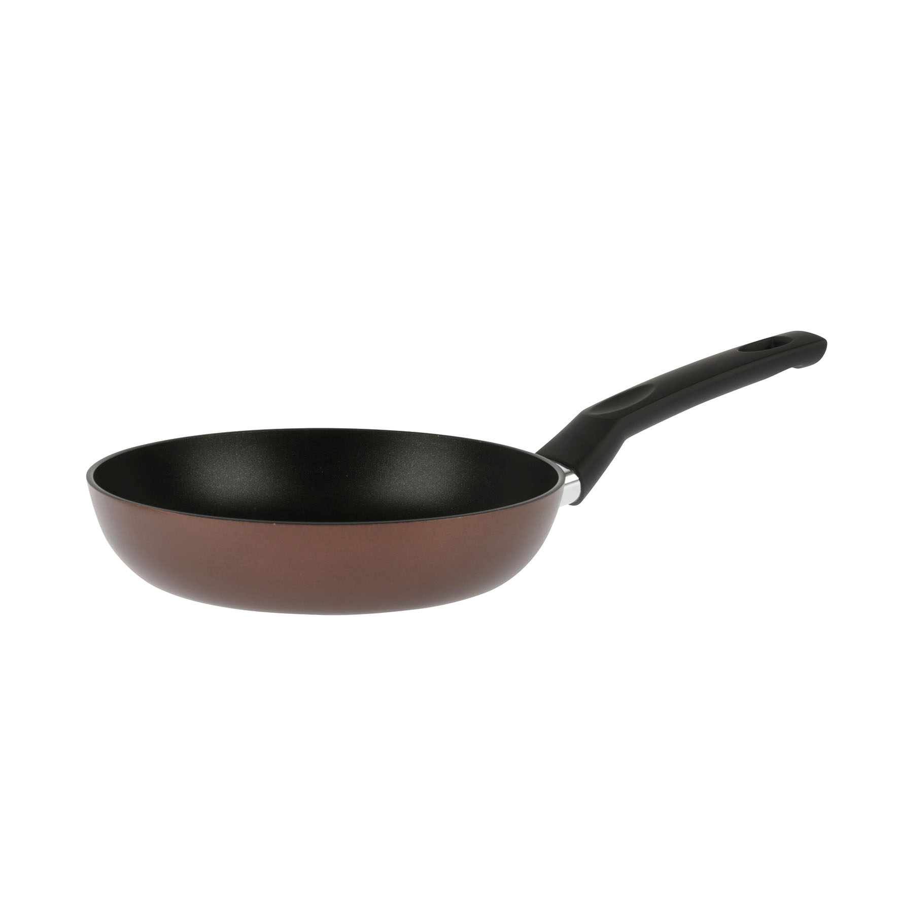Image de Poêle Aluminium Pressé EBENE Marron Ø 20 cm H 4,5 cm - Revêtement anti-adhésif Whitford Xylan sans PFOA, Manche thermorésistant soft touch - Tous feux dont induction