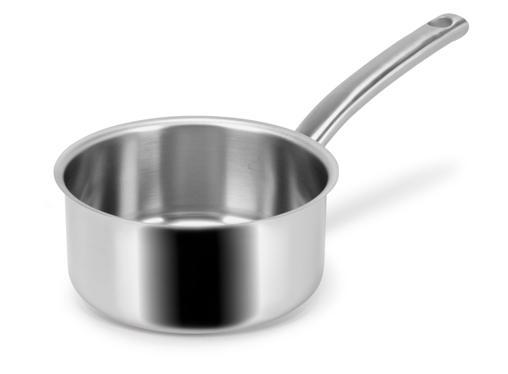 Image de Casserole BACCHUS PRO en acier inoxydable qualité professionnelle Ø 16 cm H 8 cm - tous feux dont induction - Manche ergonomique Thermo-résistant, Fond triple épaisseur