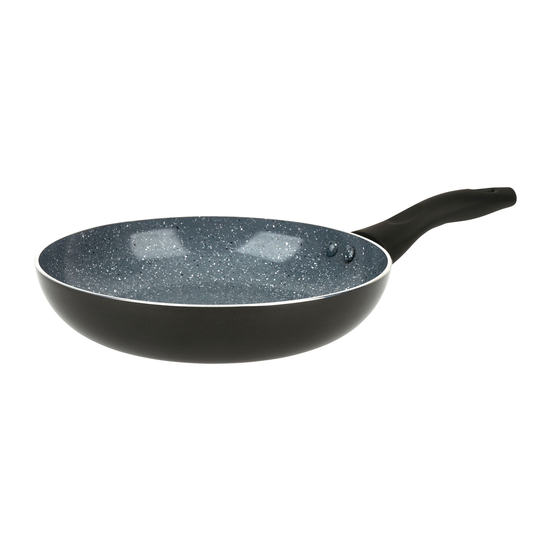 Image de Poêle Aluminium AUTAN Ø 28 cm H 5,5 cm - Revêtement Antiadhésif Sain en Céramique effet pierre - Coloris Gris - Manche thermorésistant silicone - Tous feux dont induction