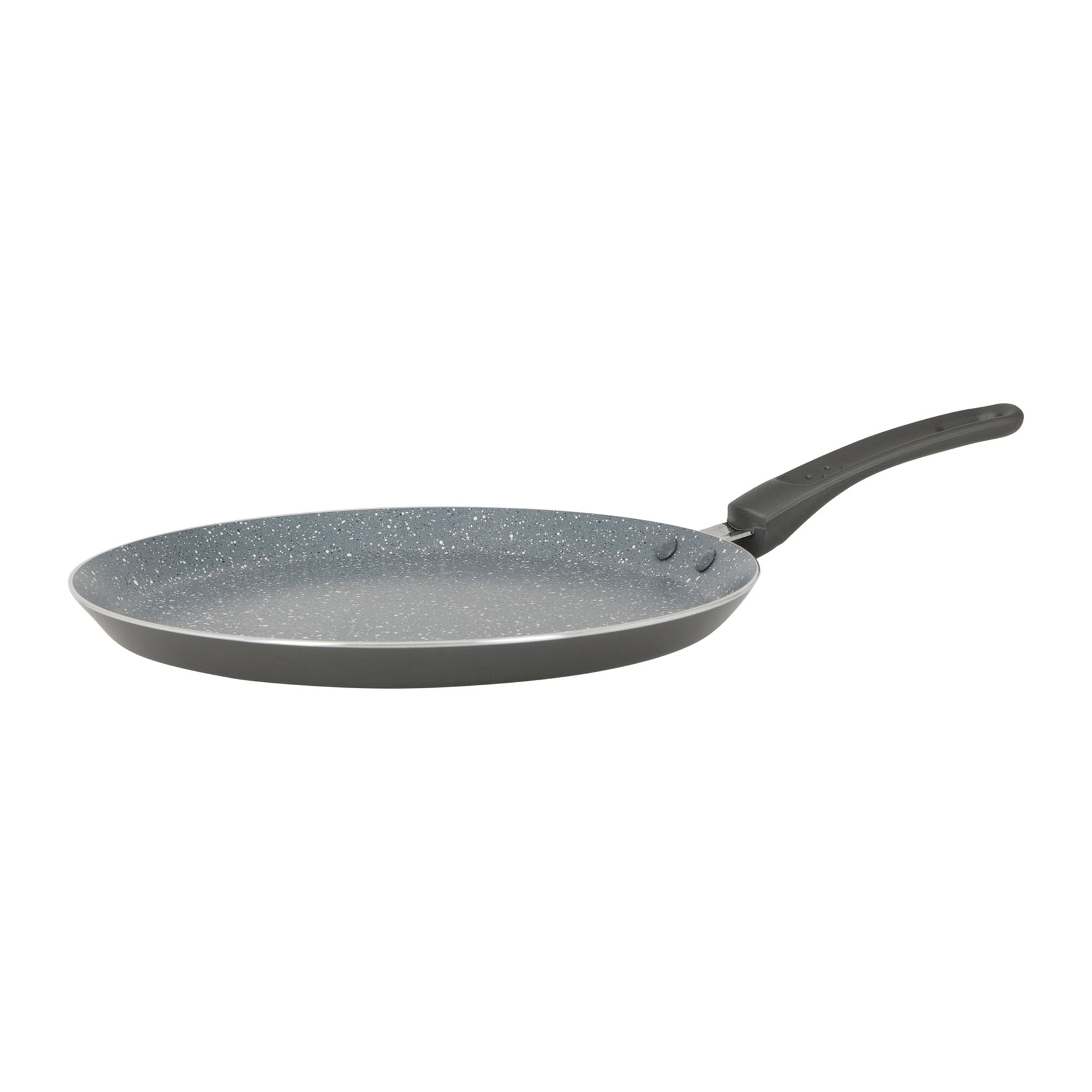 Image de Poêle à Crêpes Aluminium AUTAN Ø 26cm - Revêtement Antiadhésif Sain en Céramique effet pierre - Crêpière Coloris Gris - Manche thermorésistant silicone - Tous feux dont induction