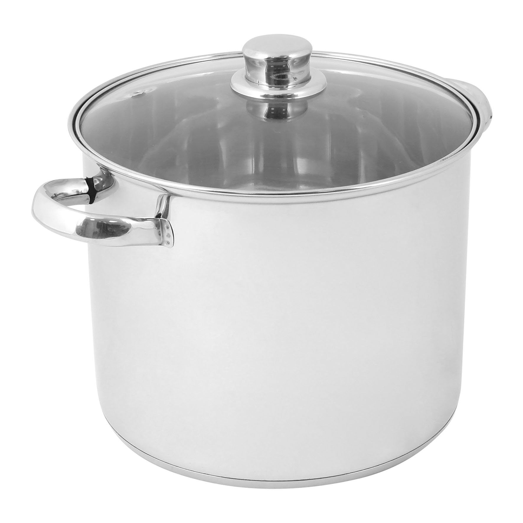 Image de Traiteur en acier inoxydable 9 litres diam. 24 cm Haut. 20 cm - avec couvercle vapeur en verre - tous feux dont induction