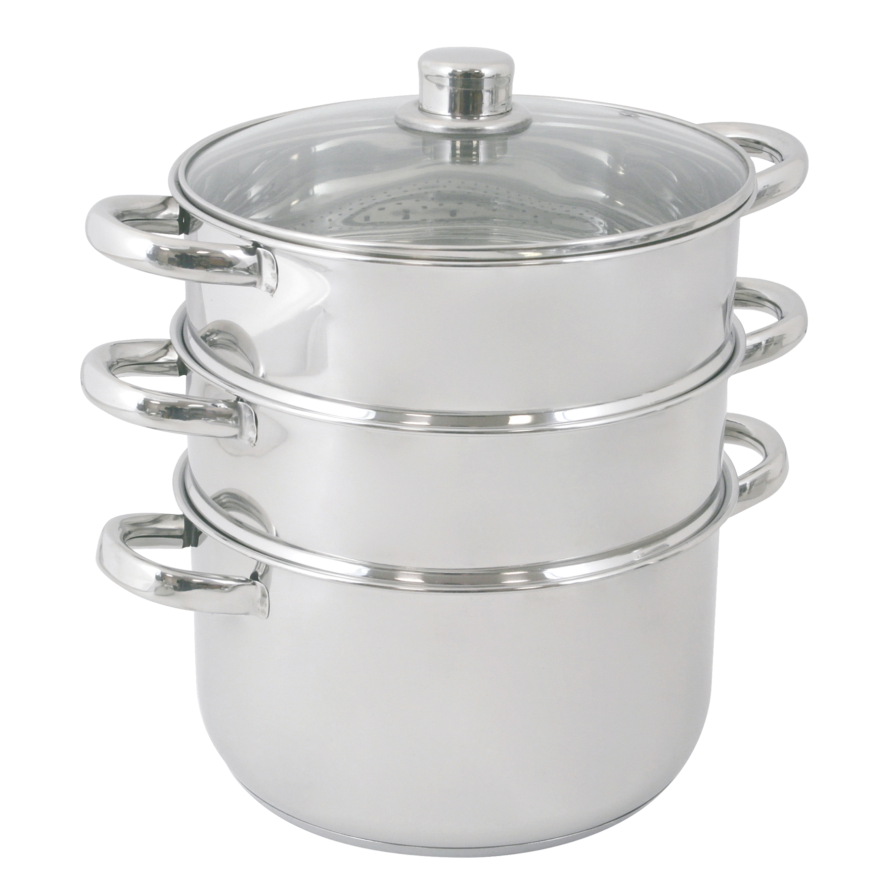 Image de Cuit Vapeur en Inox Diam. 24 cm - Couvercle Vapeur en Verre - Compatible Induction