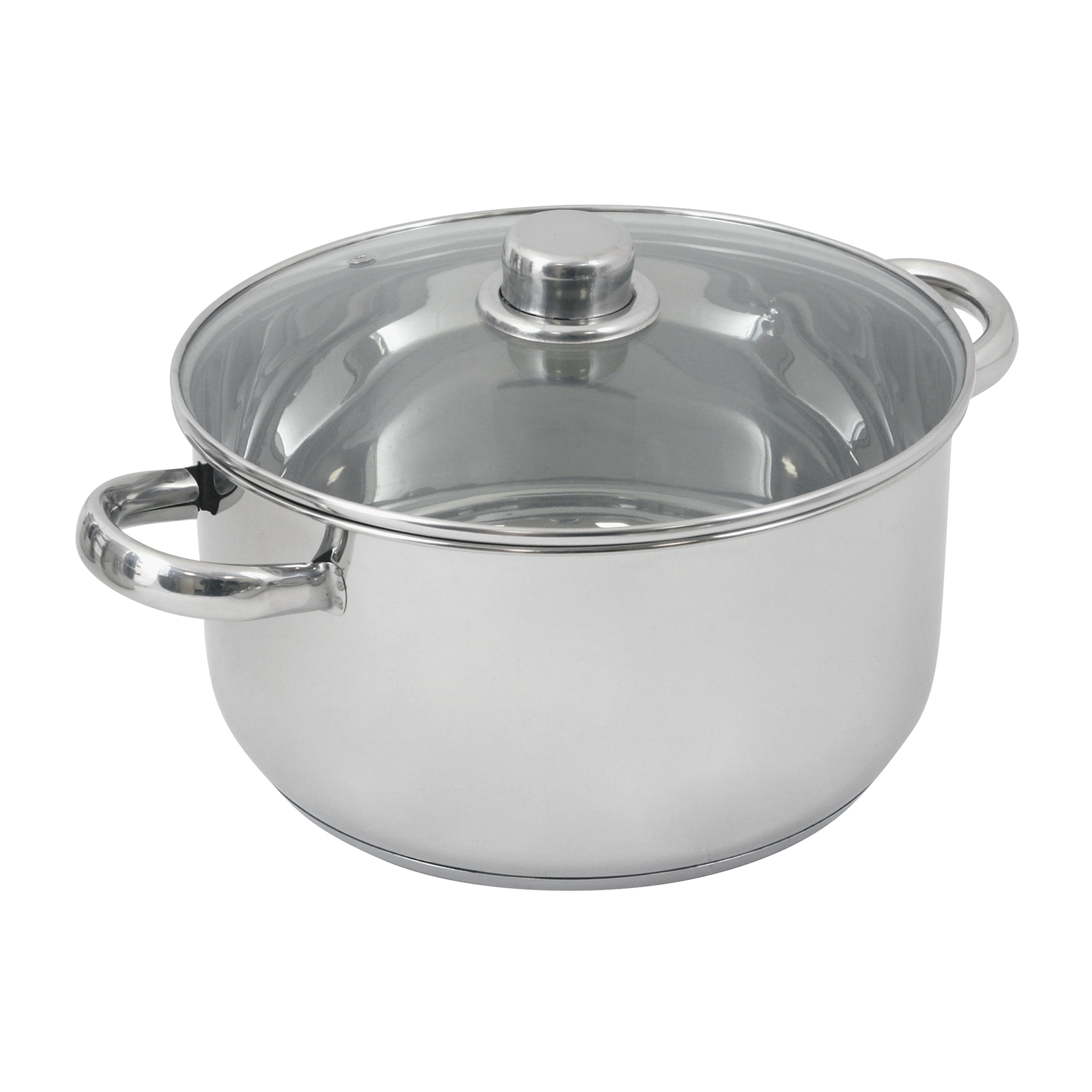 Image de Marmite en acier inoxydable 10 litres diam. 28 cm Haut. 17 cm - avec couvercle vapeur en verre - tous feux dont induction