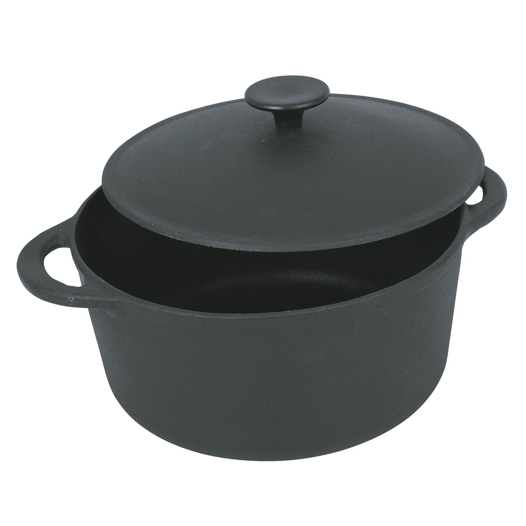 Image de COCOTTE Gourmet Onyx Chef ronde en fonte émaillée 5 litres - Extérieur et intérieur noir - toutes sources de chaleur y compris induction