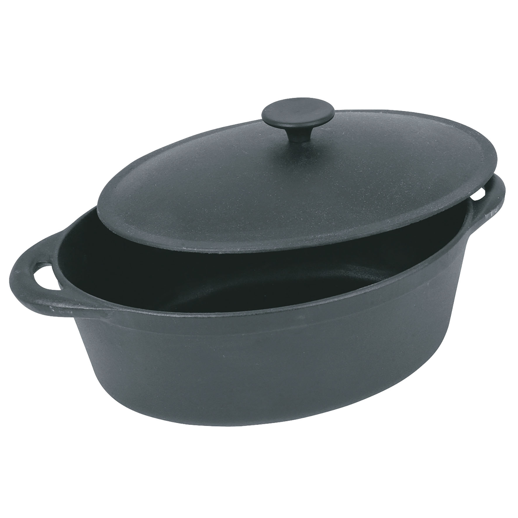 Image de Grande COCOTTE Gourmet Onyx ovale en fonte émaillée 9 litres - Extérieur et intérieur noir - toutes sources de chaleur y compris induction