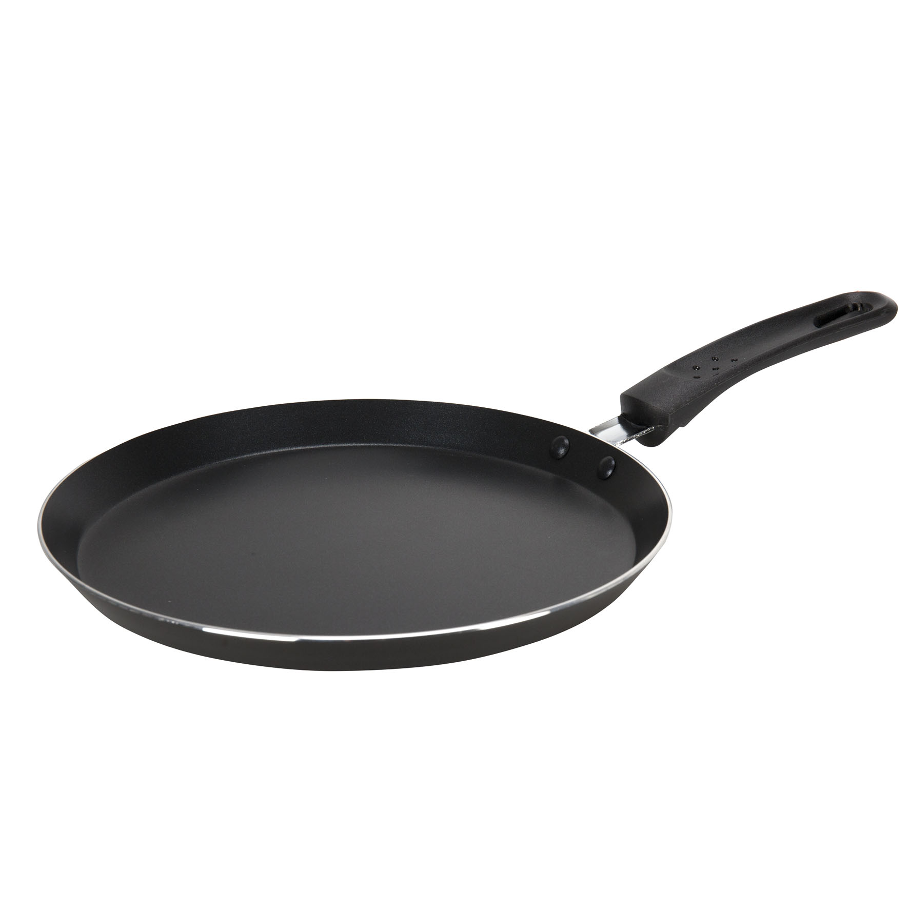Image de Crêpière Aluminium Brume Noir Ø 24 cm - revêtement noir anti-adhérent sans PFOA - manche thermo résistant noir - Poêle à crêpes tous feux sauf induction