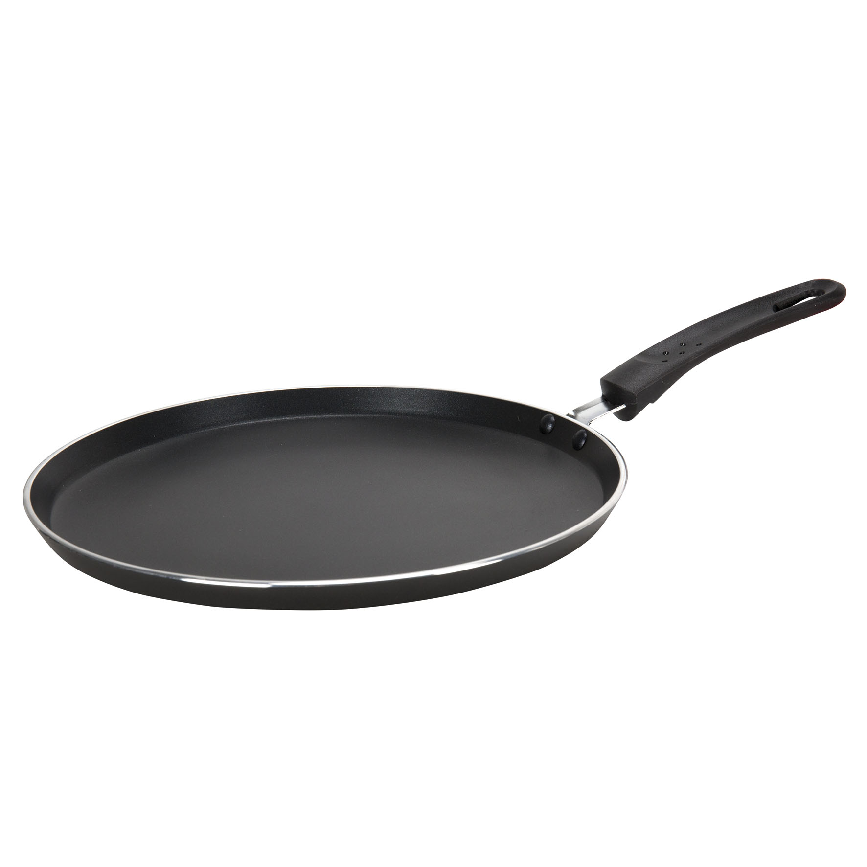 Image de Crêpière Aluminium Brume Noir Ø 28 cm - revêtement noir anti-adhérent sans PFOA - manche thermo résistant noir - Poêle à crêpes tous feux sauf induction