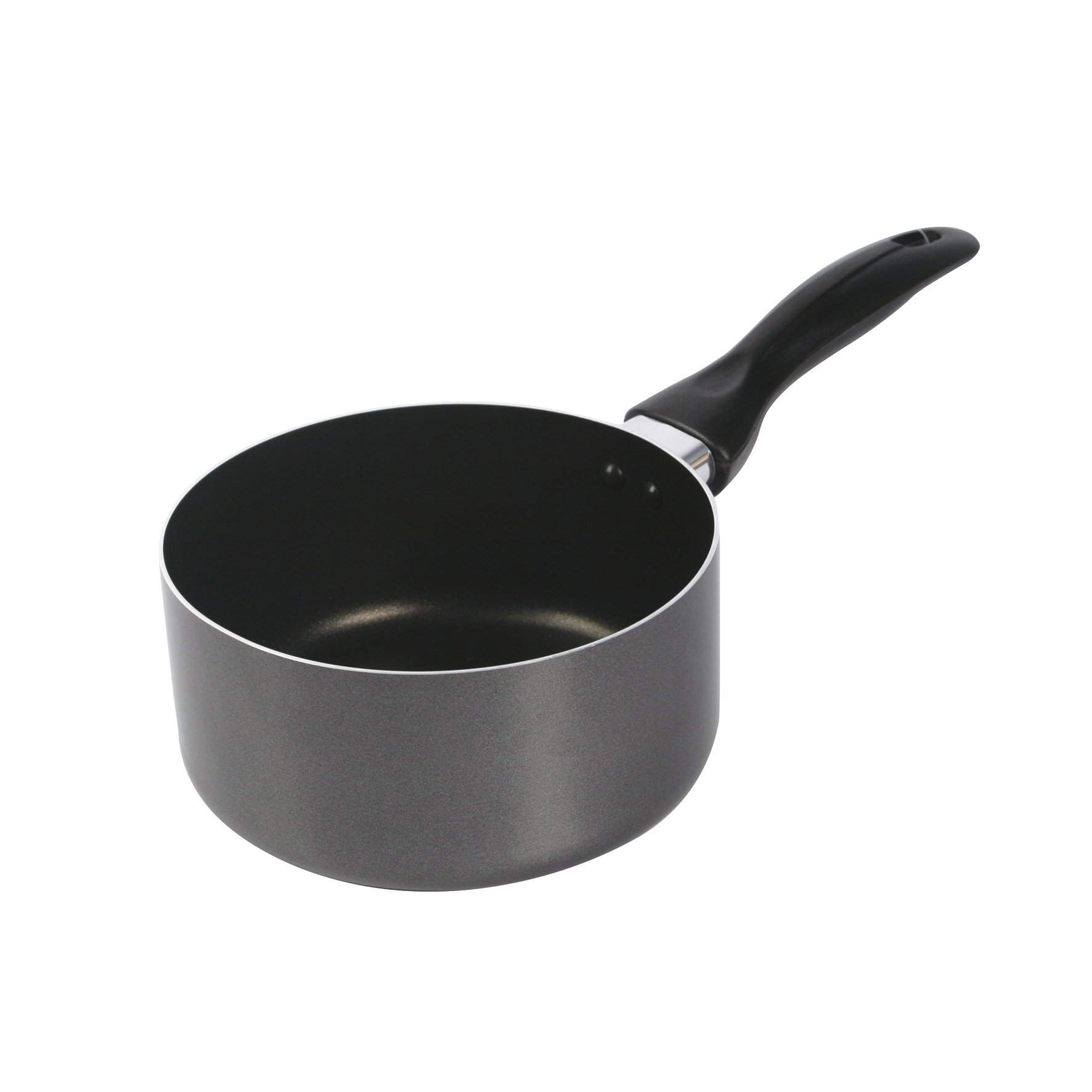 Image de Casserole Aluminium Grise Ø14 cm H. 7 cm Gamme BRUME - Revêtement intérieur anti-adhésif - poignée thermorésistante - Tous feux sauf induction