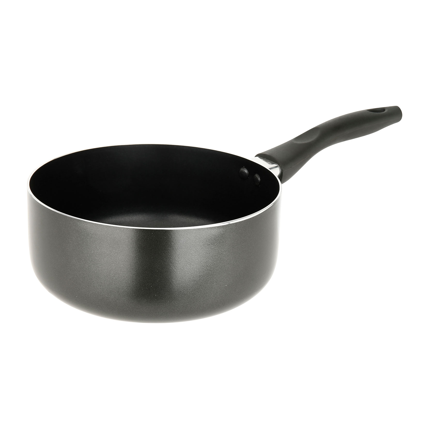 Image de Casserole Aluminium Grise Ø20 cm H.8,5 cm Gamme BRUME - Revêtement intérieur anti-adhésif - poignée thermorésistante - Tous feux sauf induction