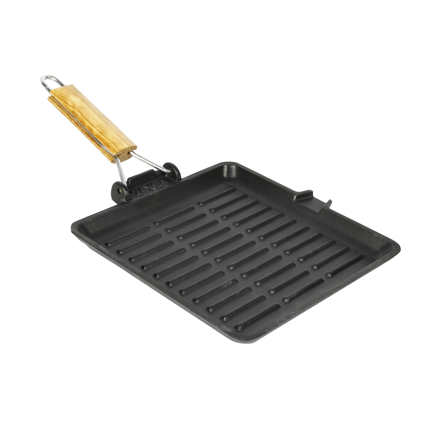 Image de Grill Carré Fonte d'Acier Emaillée Gourmet Onyx Noir 24 x 24 cm