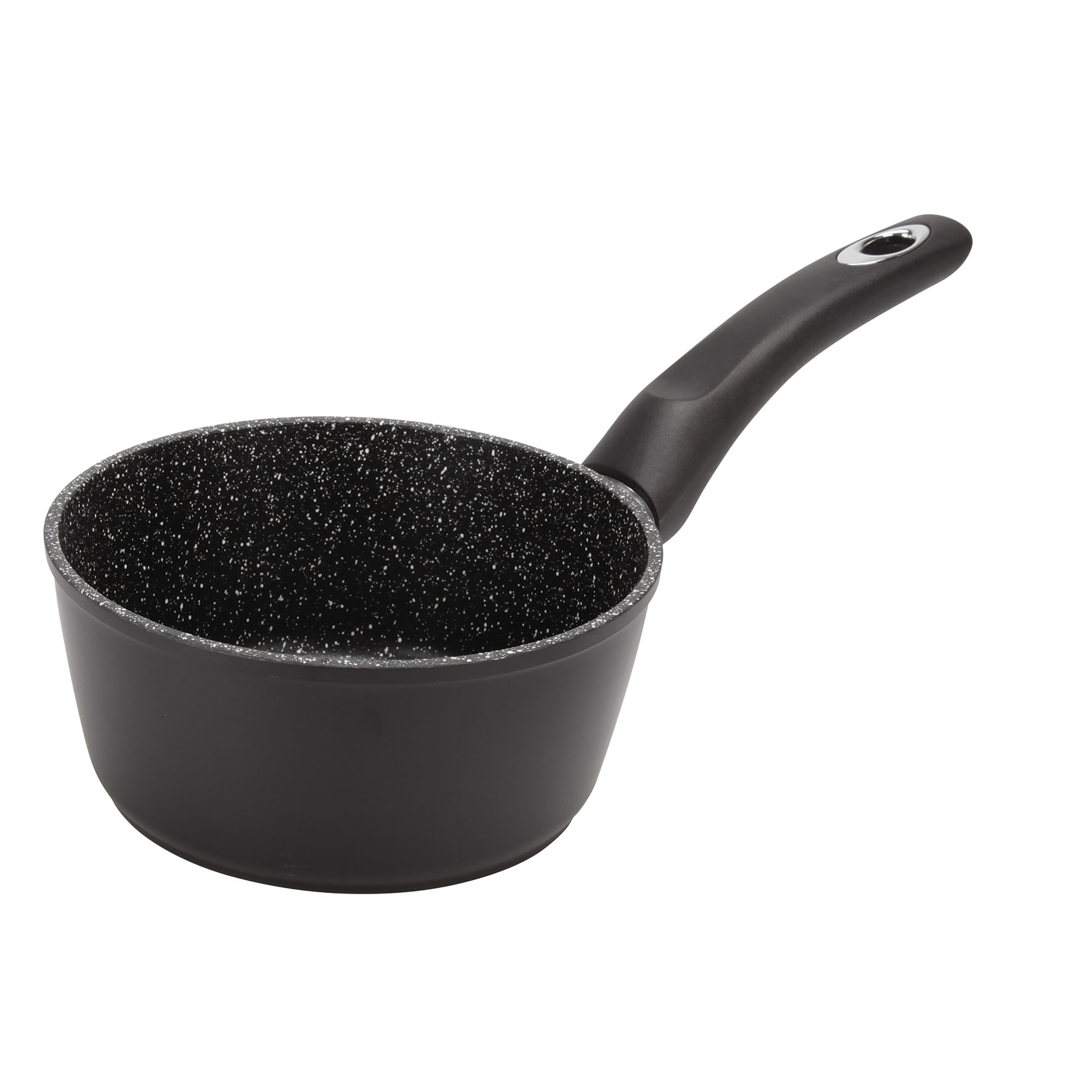 Image de Casserole en Aluminium Forgé Noir GRANITY Ø16 cm H 7,5 cm - Revêtement anti-adhésif 3 couches effet Pierre sans PFOA - Tous Feux dont Induction
