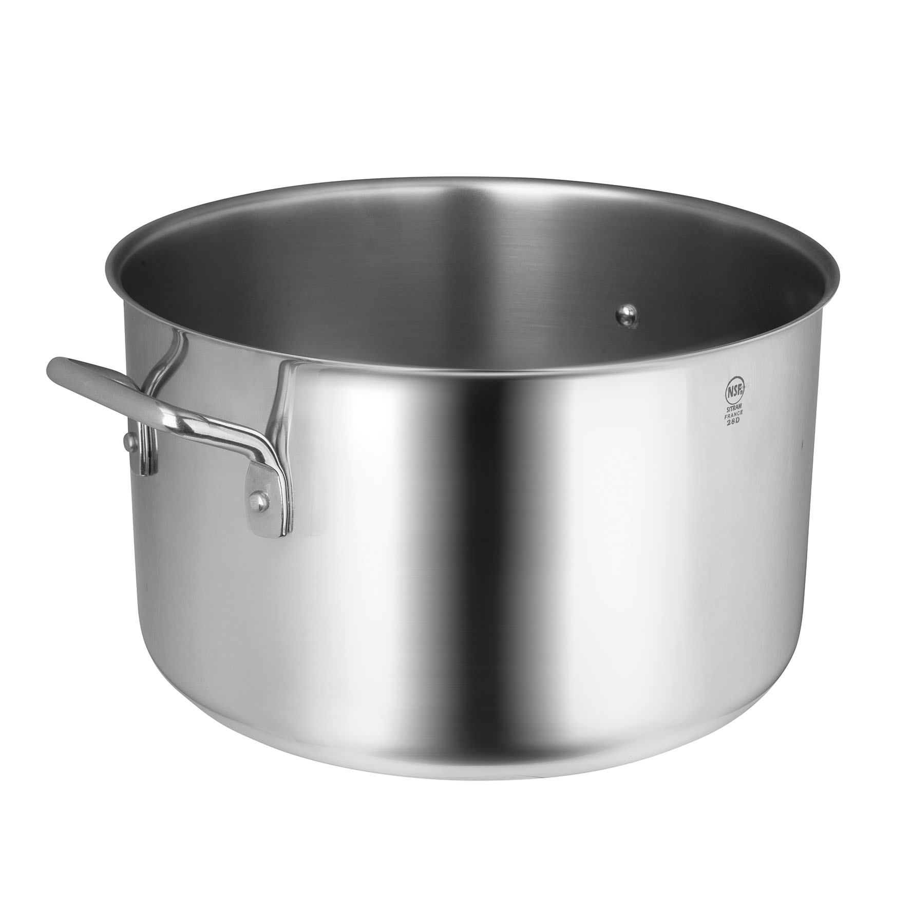 Image de Marmite Demi Traiteur Horeca R, en inox qualité professionnelle diam. 28 cm, volume 10 litres - tous feux dont induction - Fond triple épaisseur - fabrication française
