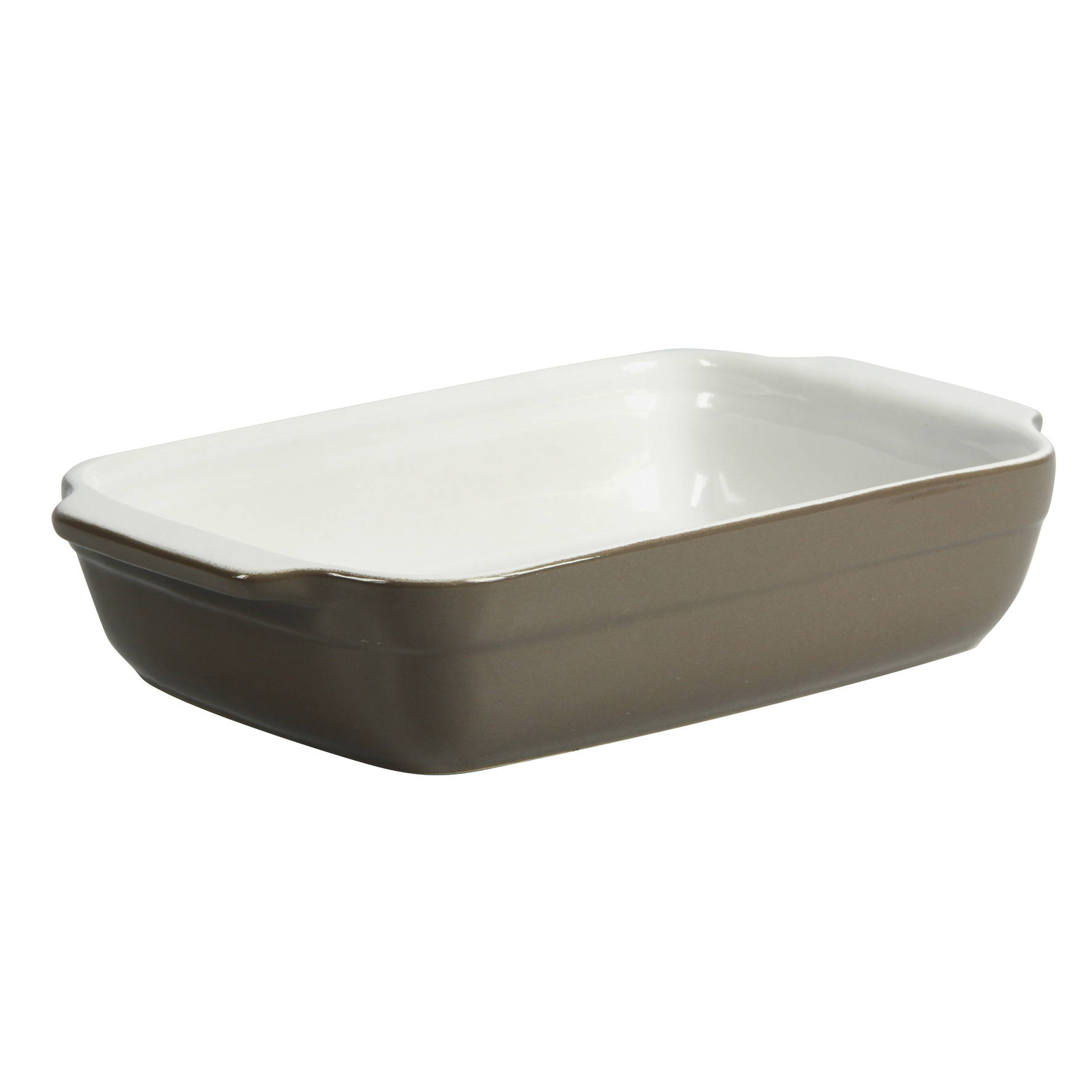 Image de  Plat à Four Rectangulaire avec Anses - Céramique colori Taupe - 25 x 15 x 5 cm