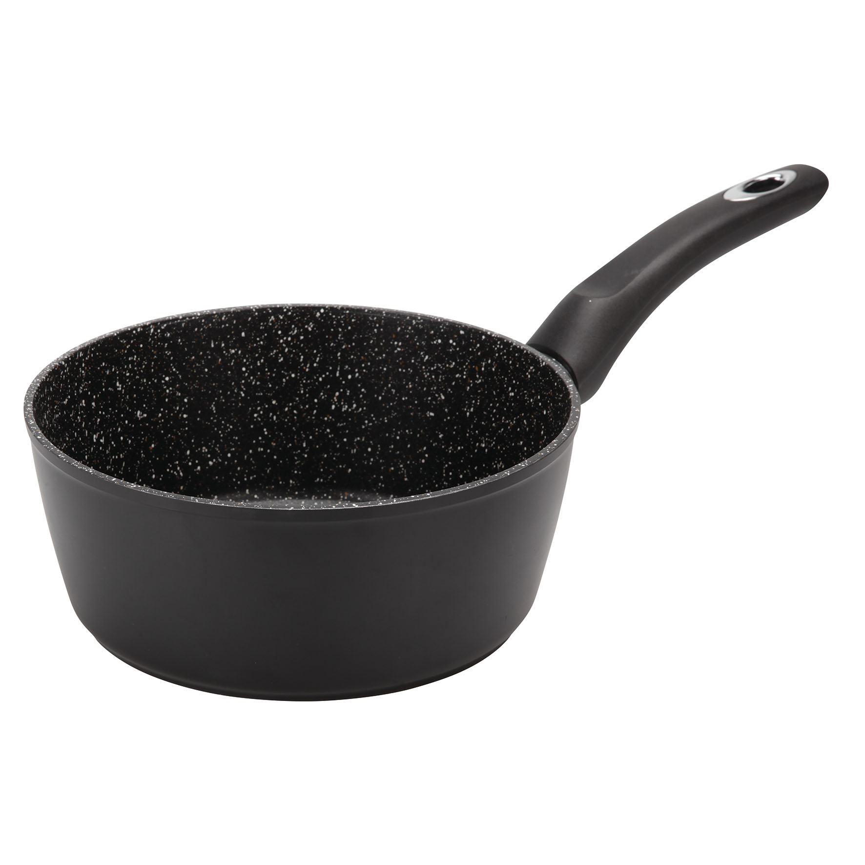 Image de Casserole en Aluminium Forgé Noir GRANITY Ø20 cm H 8,5 cm - Revêtement anti-adhésif 3 couches effet Pierre sans PFOA - Tous Feux dont Induction