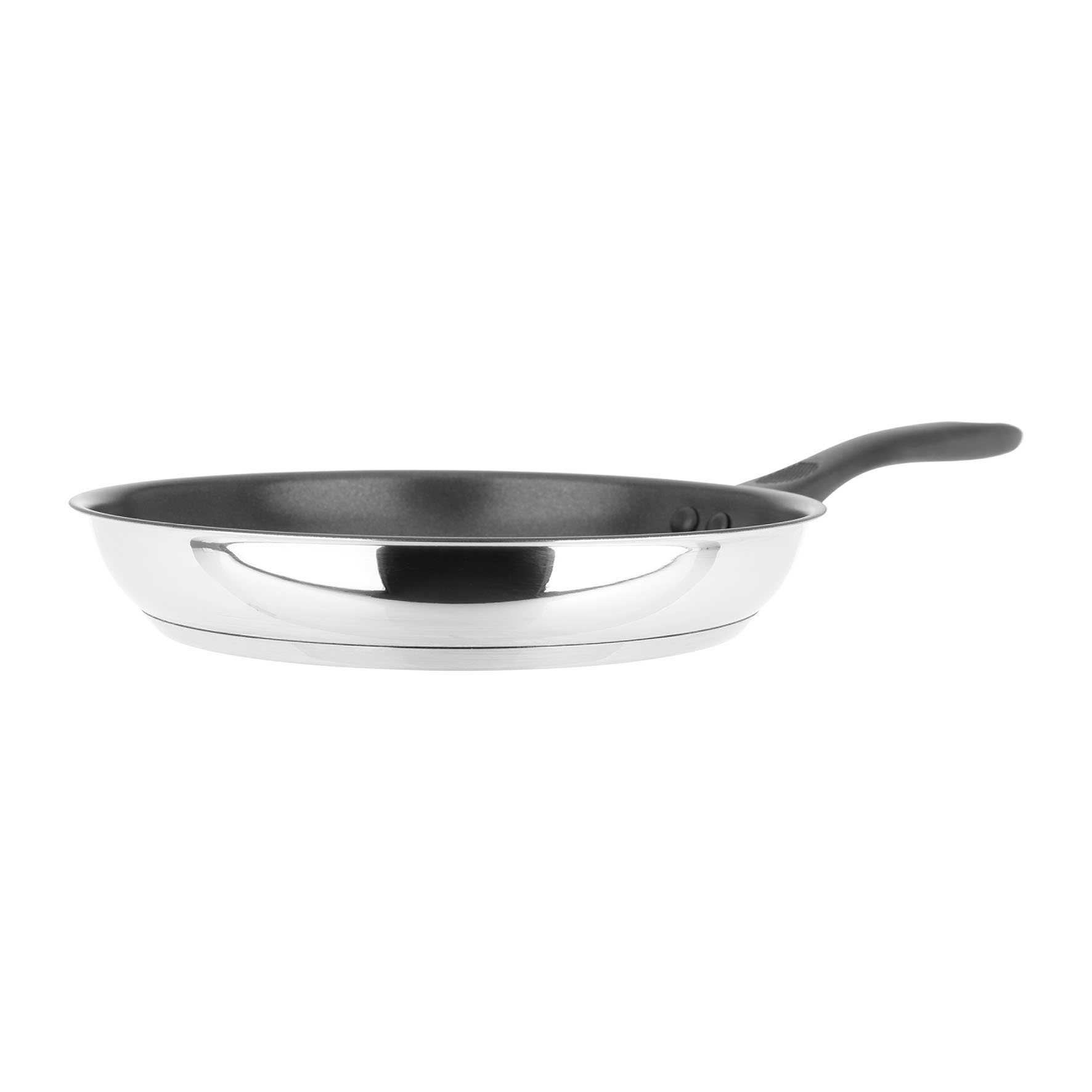 Image de Poêle Acier Inoxydable Ø 24 cm Gamme ESSENTIAL - Revêtement intérieur anti-adhésif Xylan 2 couches sans PFOA - Poignée Thermorésistante - Tous Feux dont Induction
